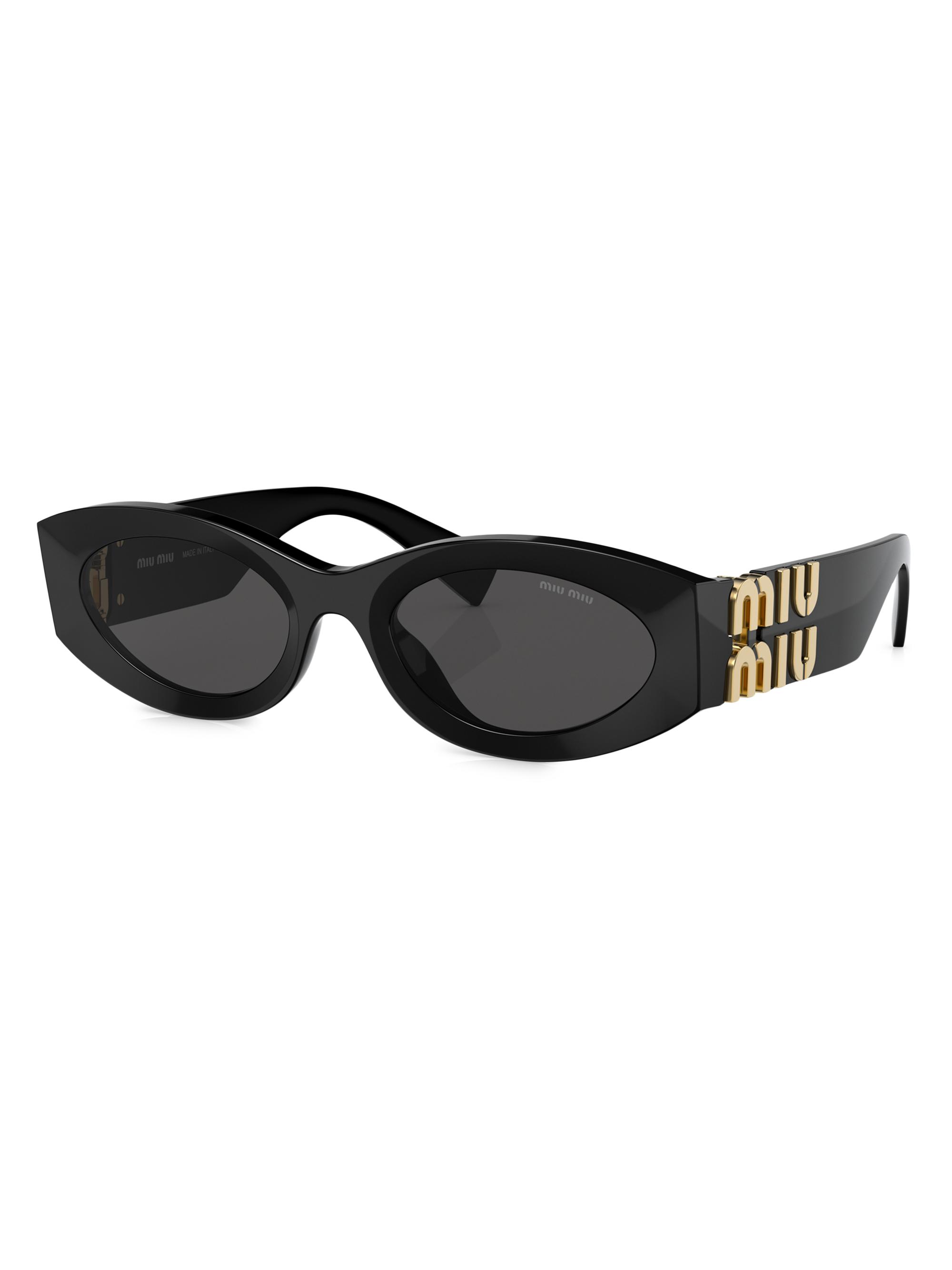 Shop Miu Miu 54MM Logo-Accented Oval Sunglasses | Saks Fifth Avenue