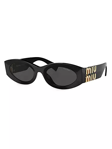 54MM Logo-Accented Oval Sunglasses