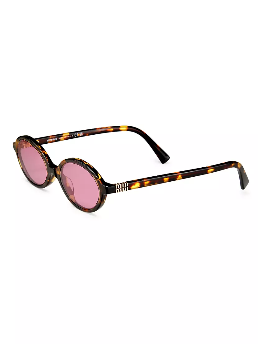 Miu Miu 49mm Cat Eye Sunglasses Brown Gold, $530