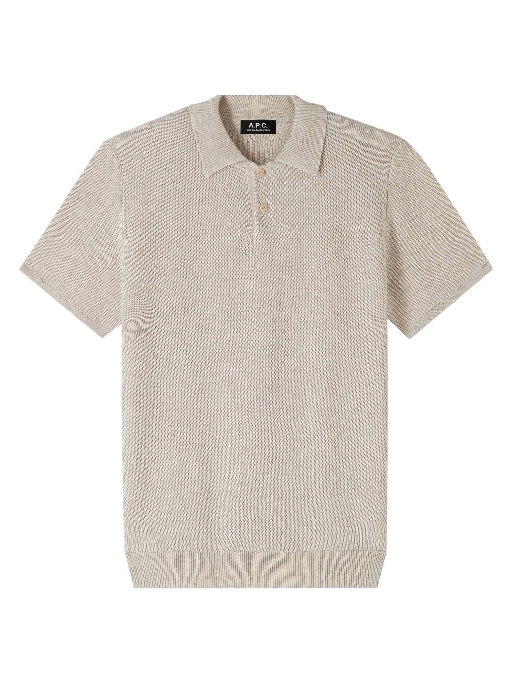 A.P.C. Men's Jay Short-Sleeve Polo - Beige