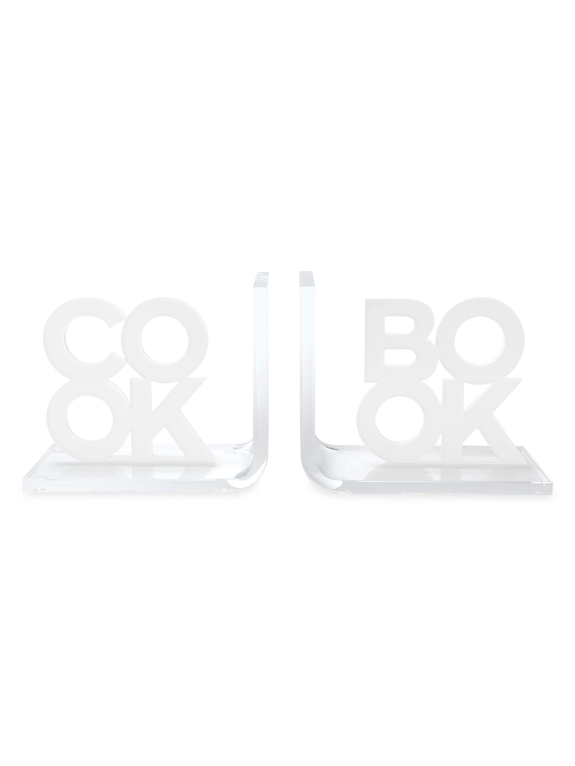 Tara Wilson Designs Cook & Book 2-Piece Bookend Set - White