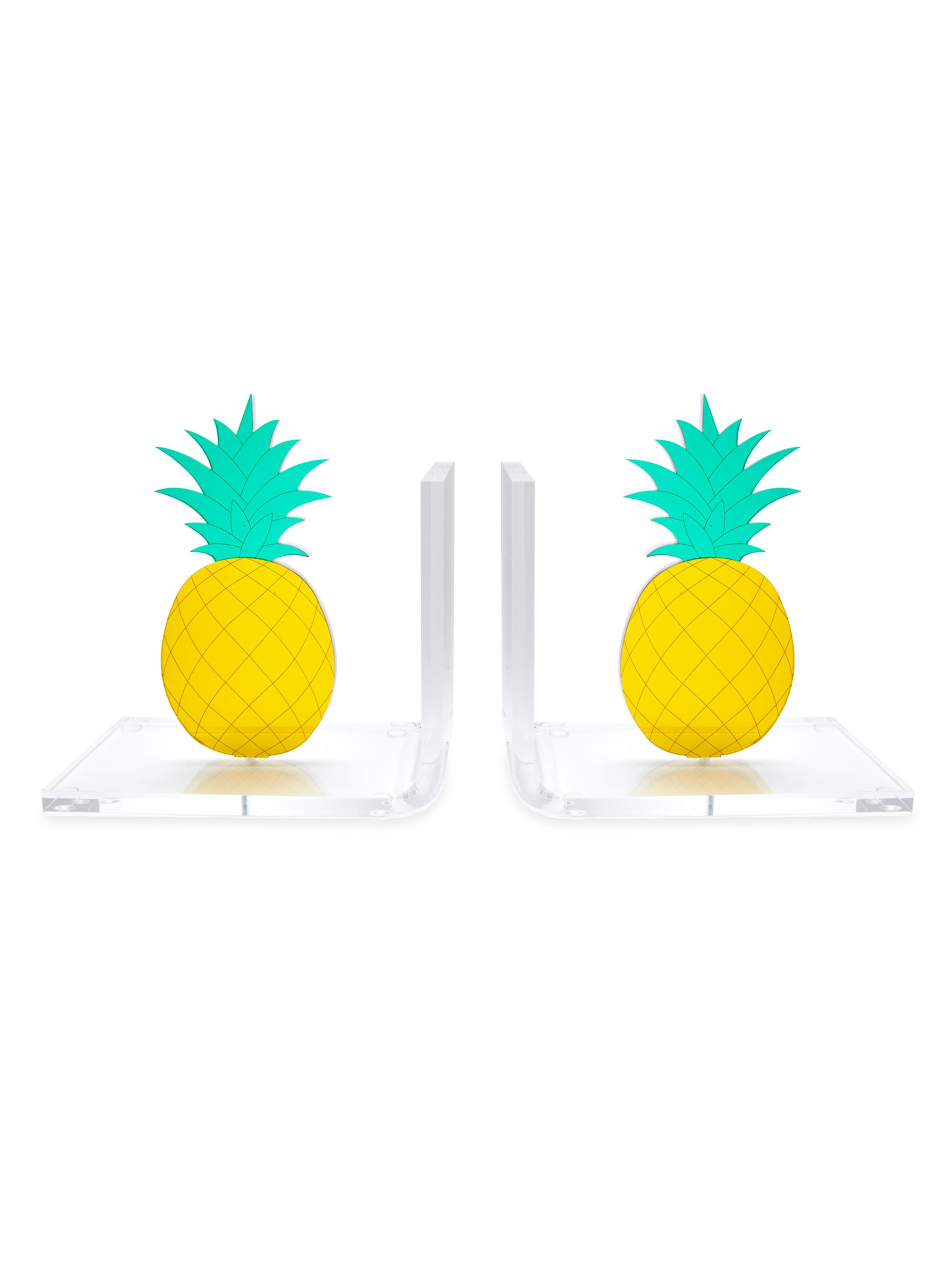 Tara Wilson Designs Mirrored Pineapple 2-Piece Bookend Set - Mirrored