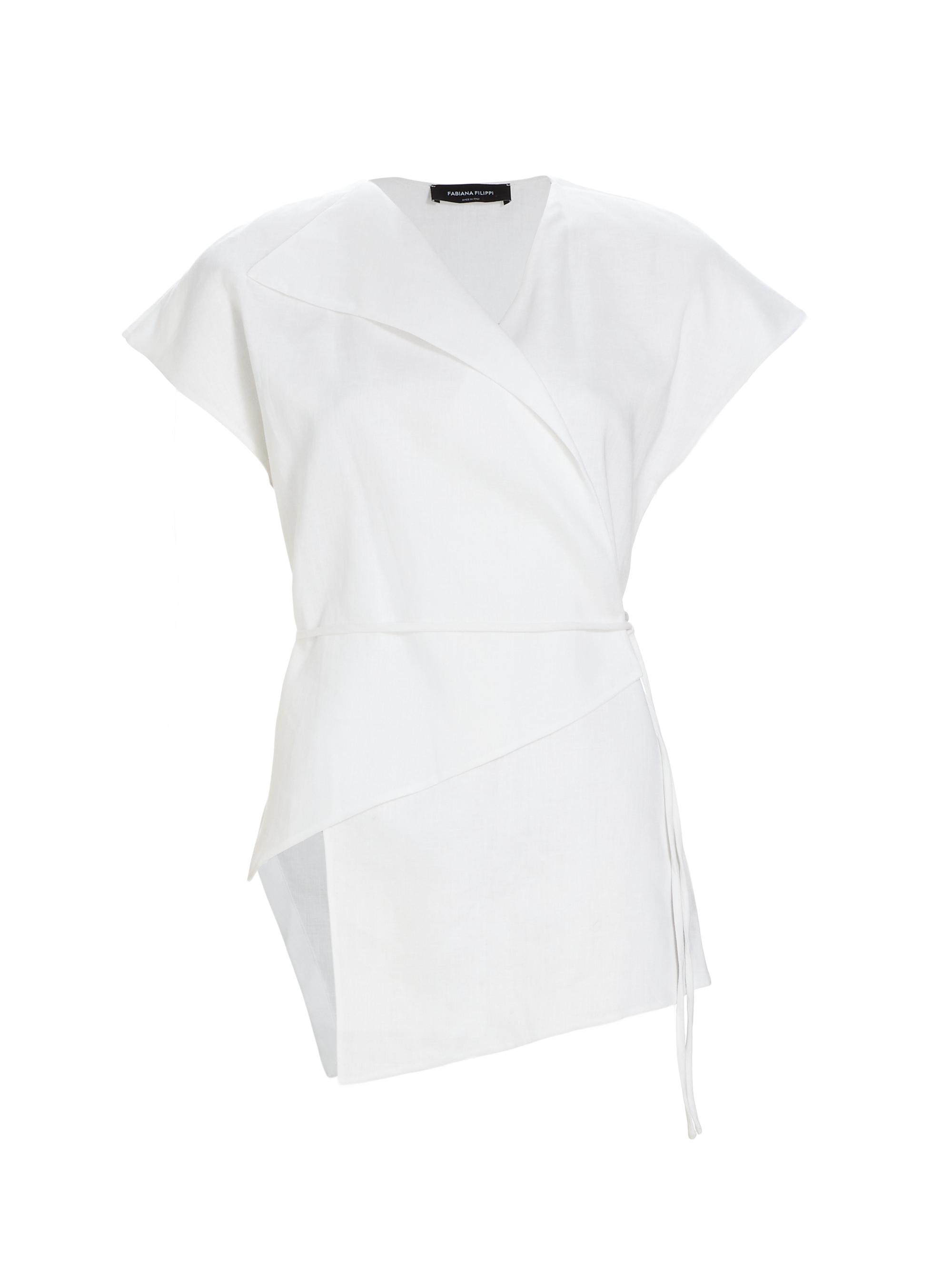 Fabiana Filippi Women's Asymmetric Linen Top - Bianco Ottico