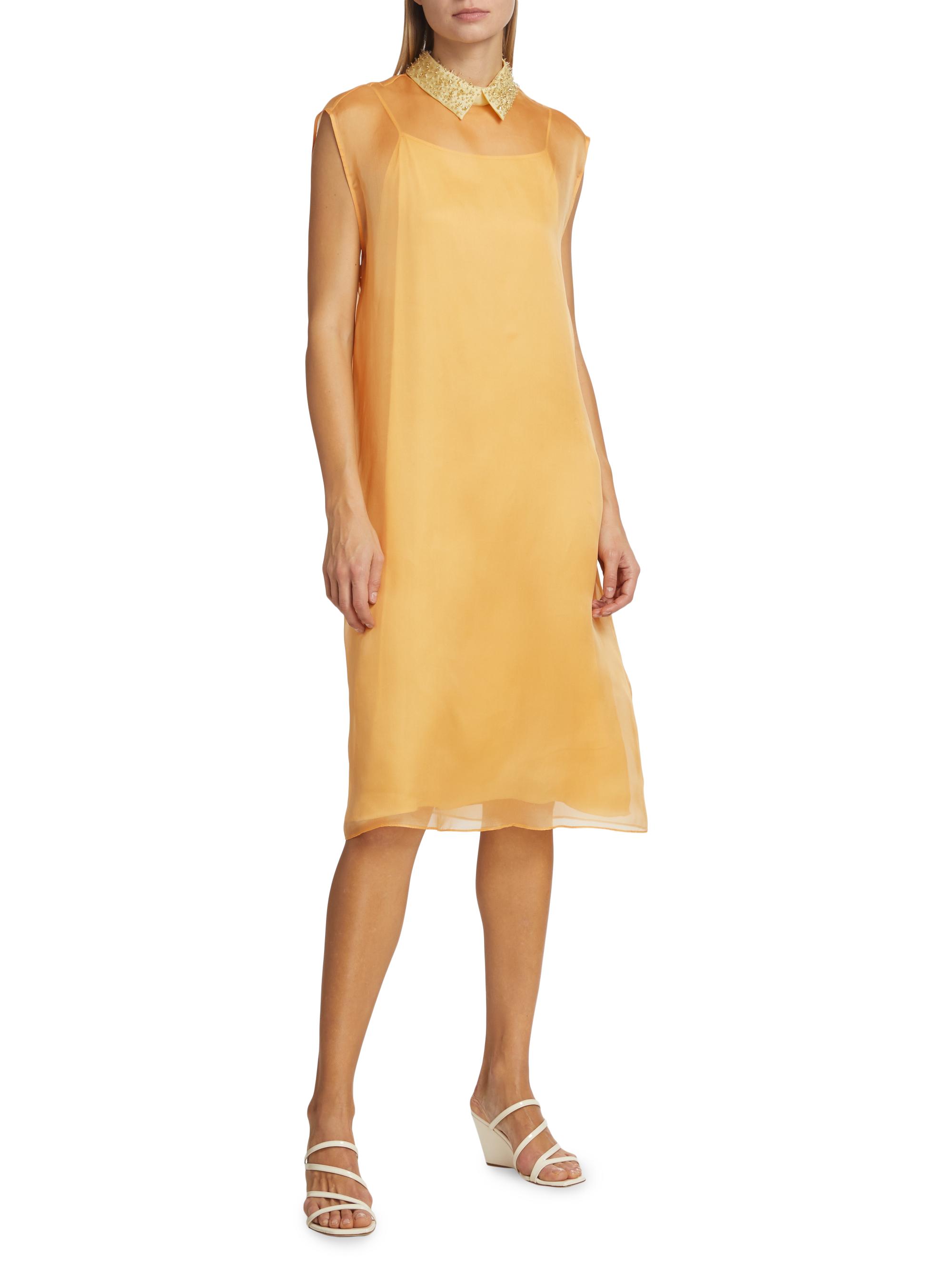 Fabiana Filippi Embellished Collar Organza Midi-Dress | Saks