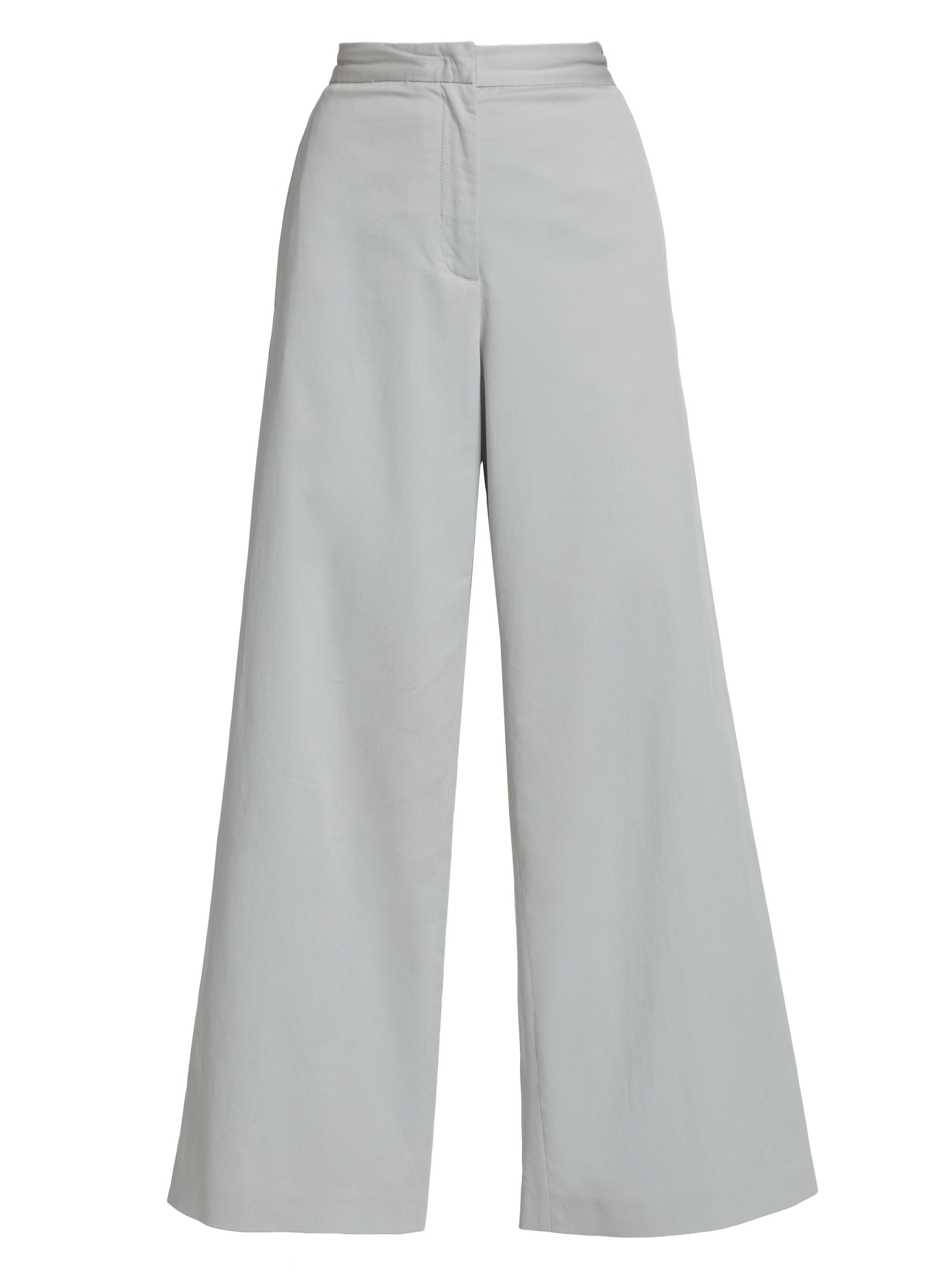 Fabiana Filippi Women's Cotton Gabardine Wide-Leg Trousers - Grigio Chiaro