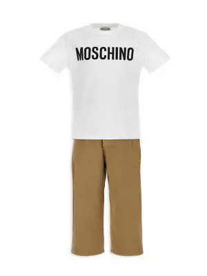 Moschino Kids paint-splatter logo-print track pants - Brown
