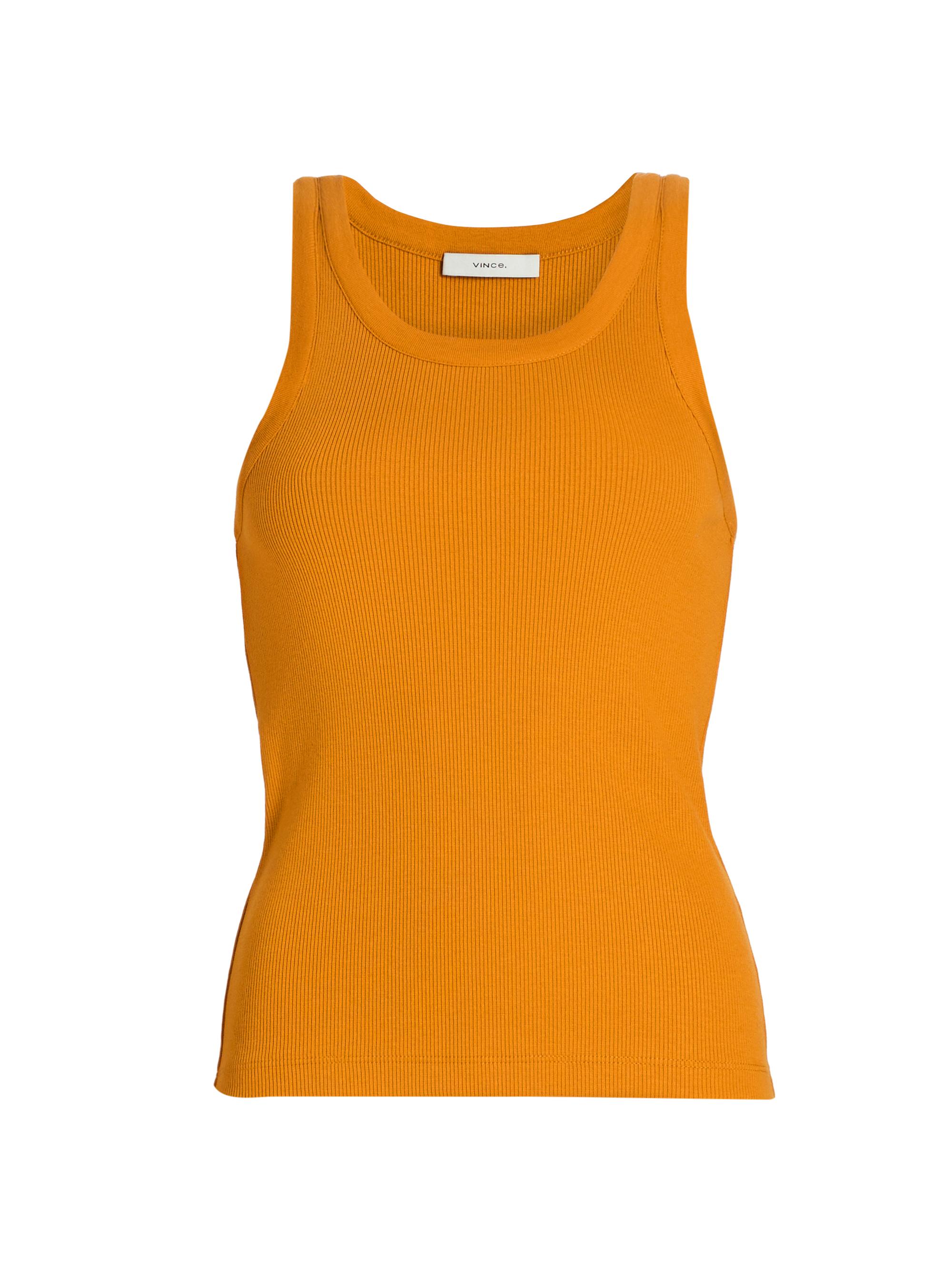 Vince Women's Scoopneck Cotton-Blend Tank - Clementine