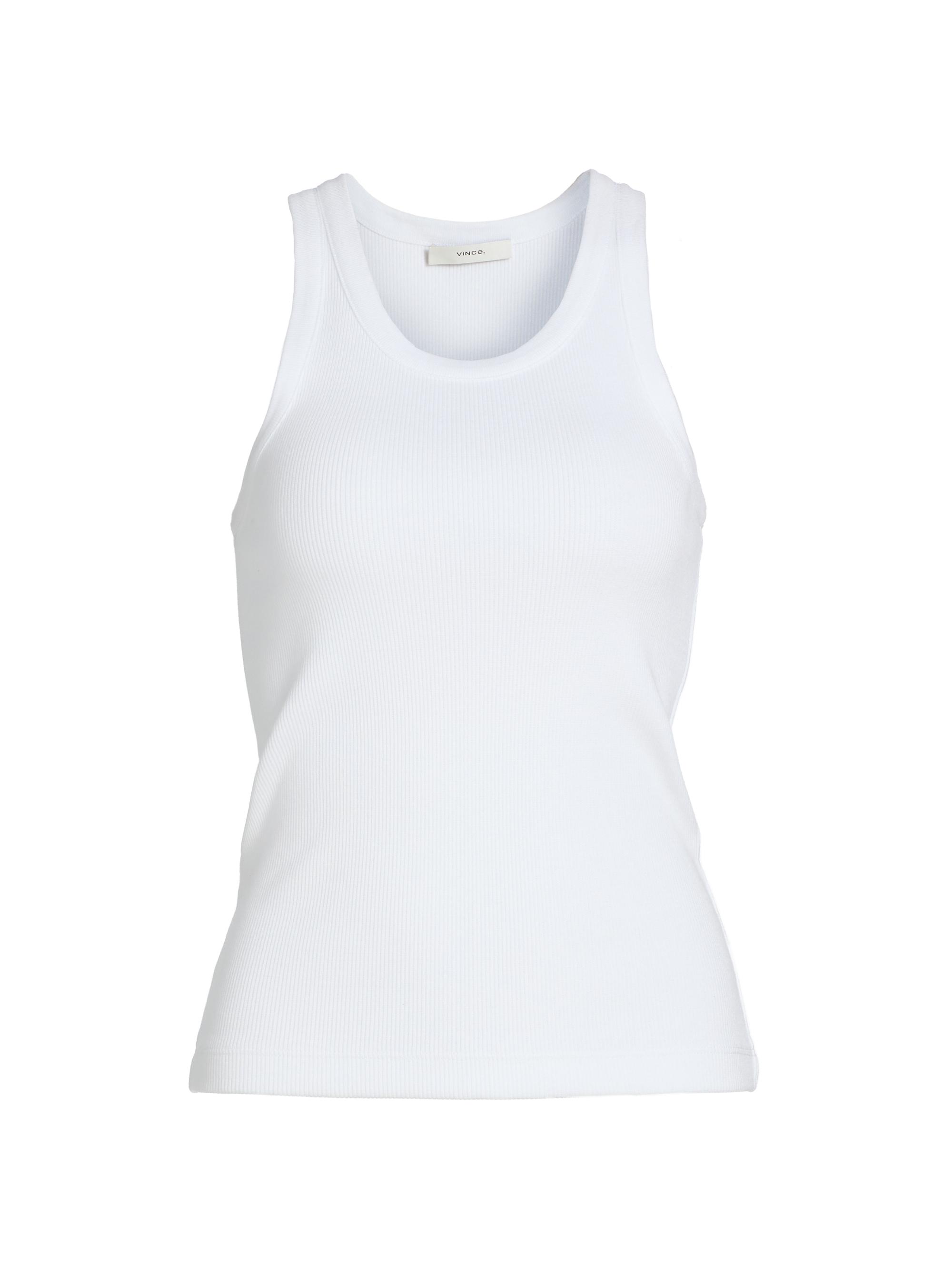 Vince Women's Scoopneck Cotton-Blend Tank - Optic White