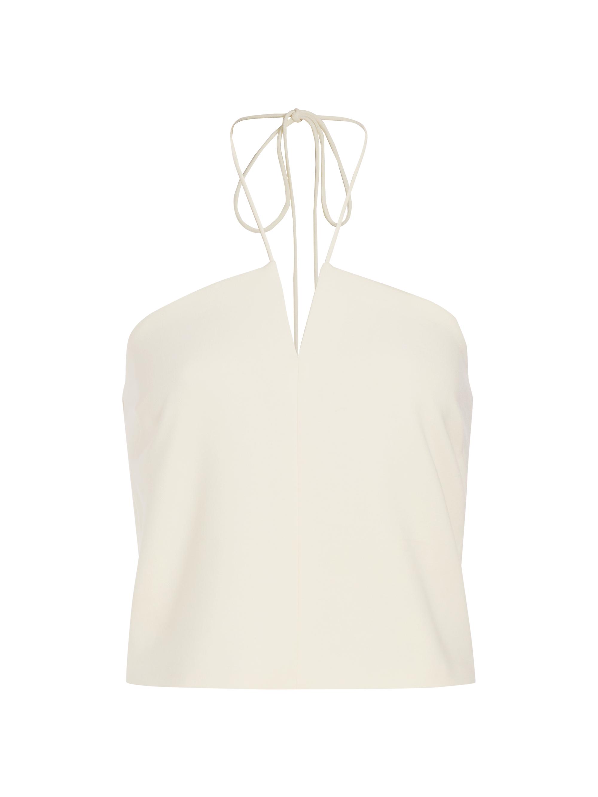 Vince Women's Stretch Crepe Halter Top - Off White