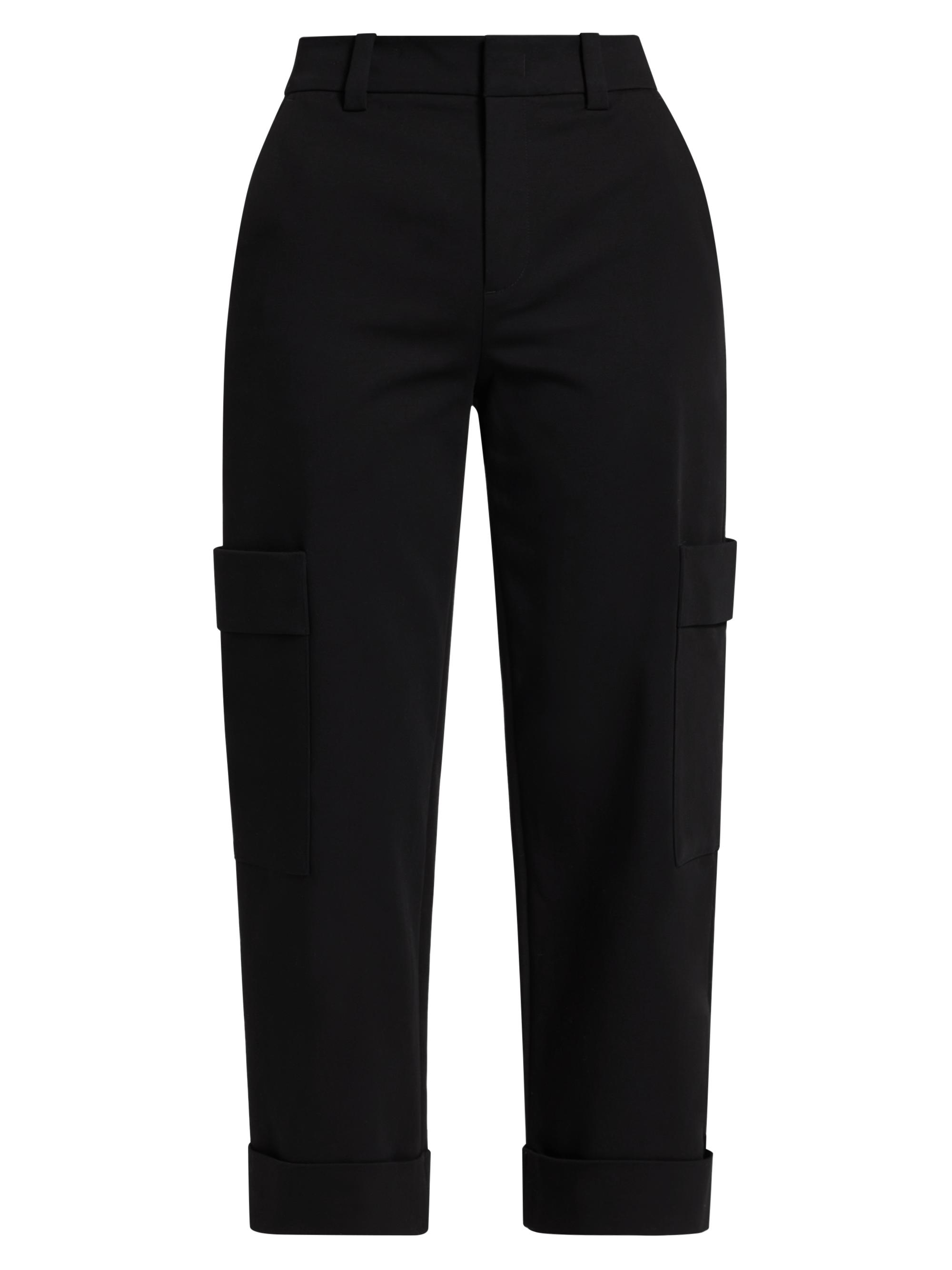 Vince Women's Stretch Cotton Cargo Crop Pants - Black