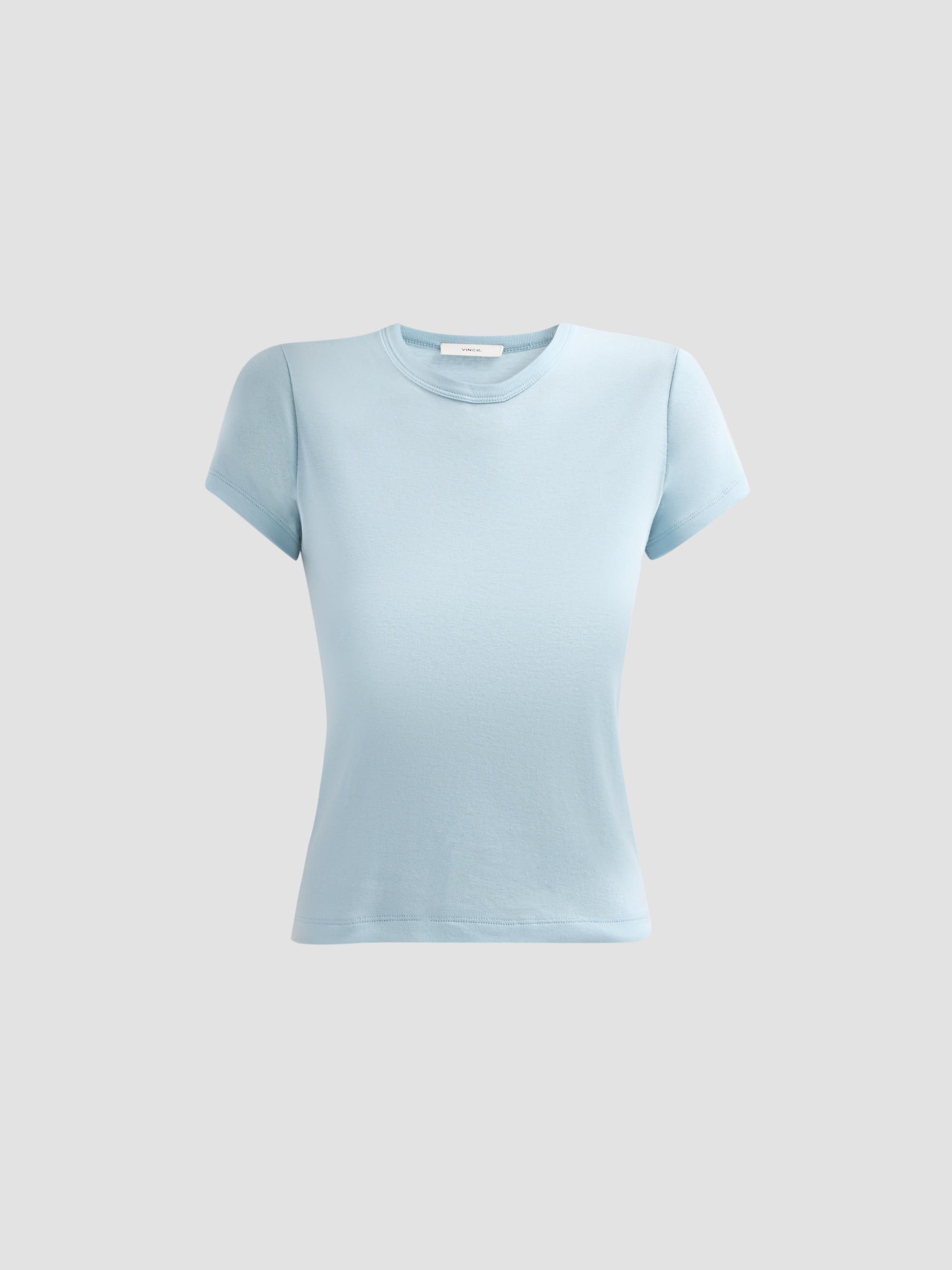 Vince Women's Crewneck Pima Cotton T-Shirt - Del Mar