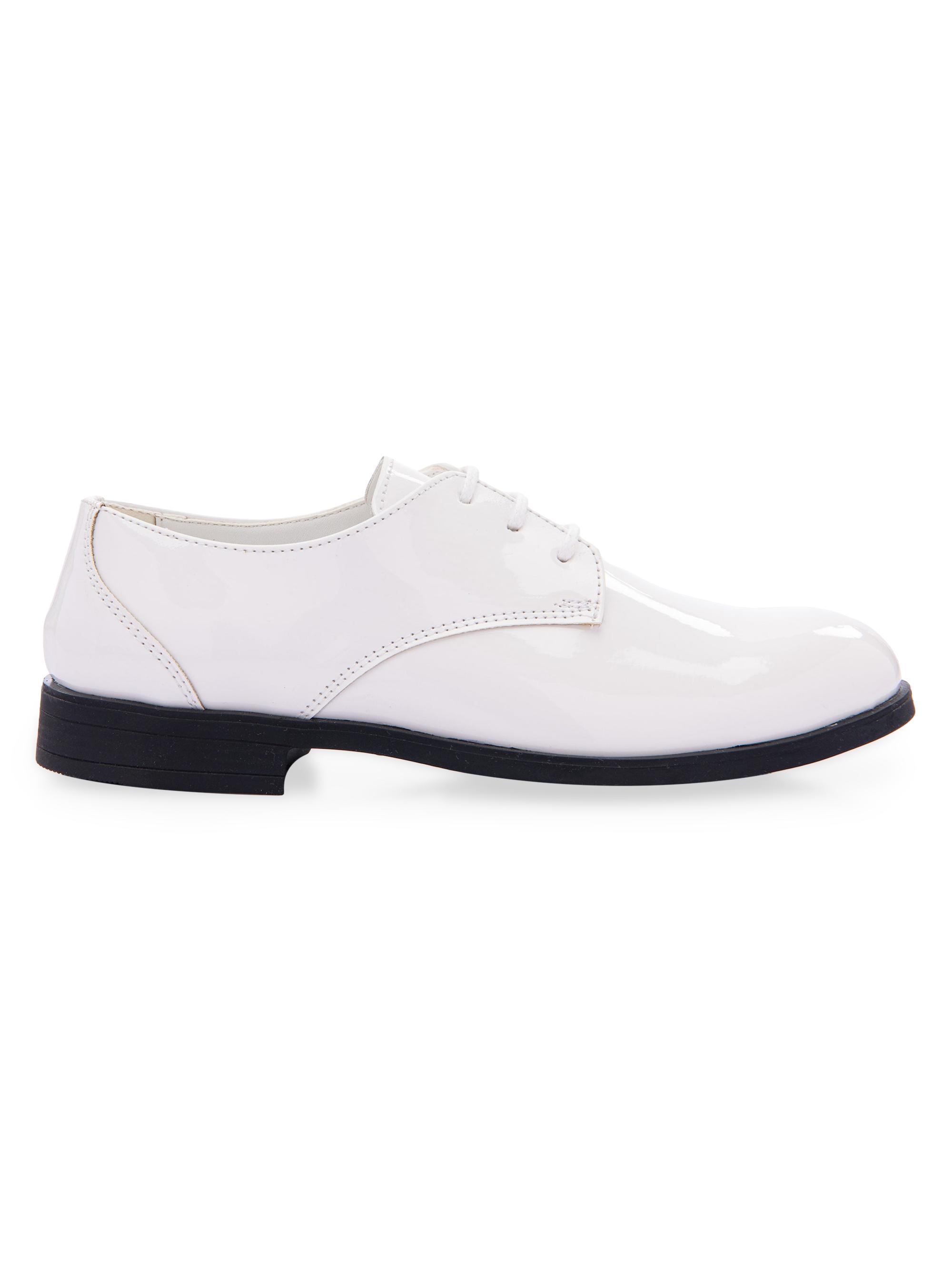 Moustache Little Boy's & Boy's Open Lace Dress Shoes - White 5 (Child)