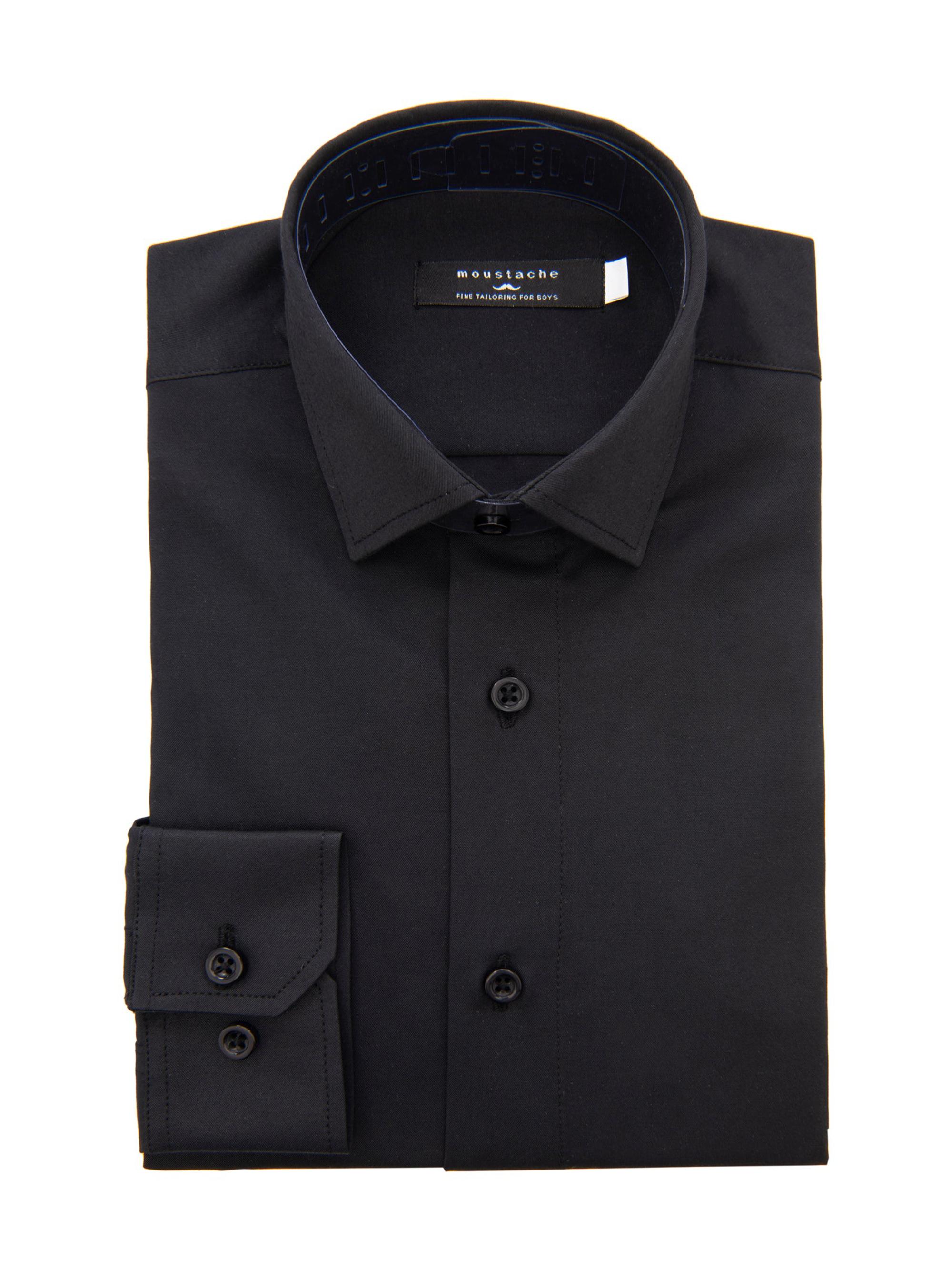 Moustache Little Boy's & Boy's Dress Shirt - Black
