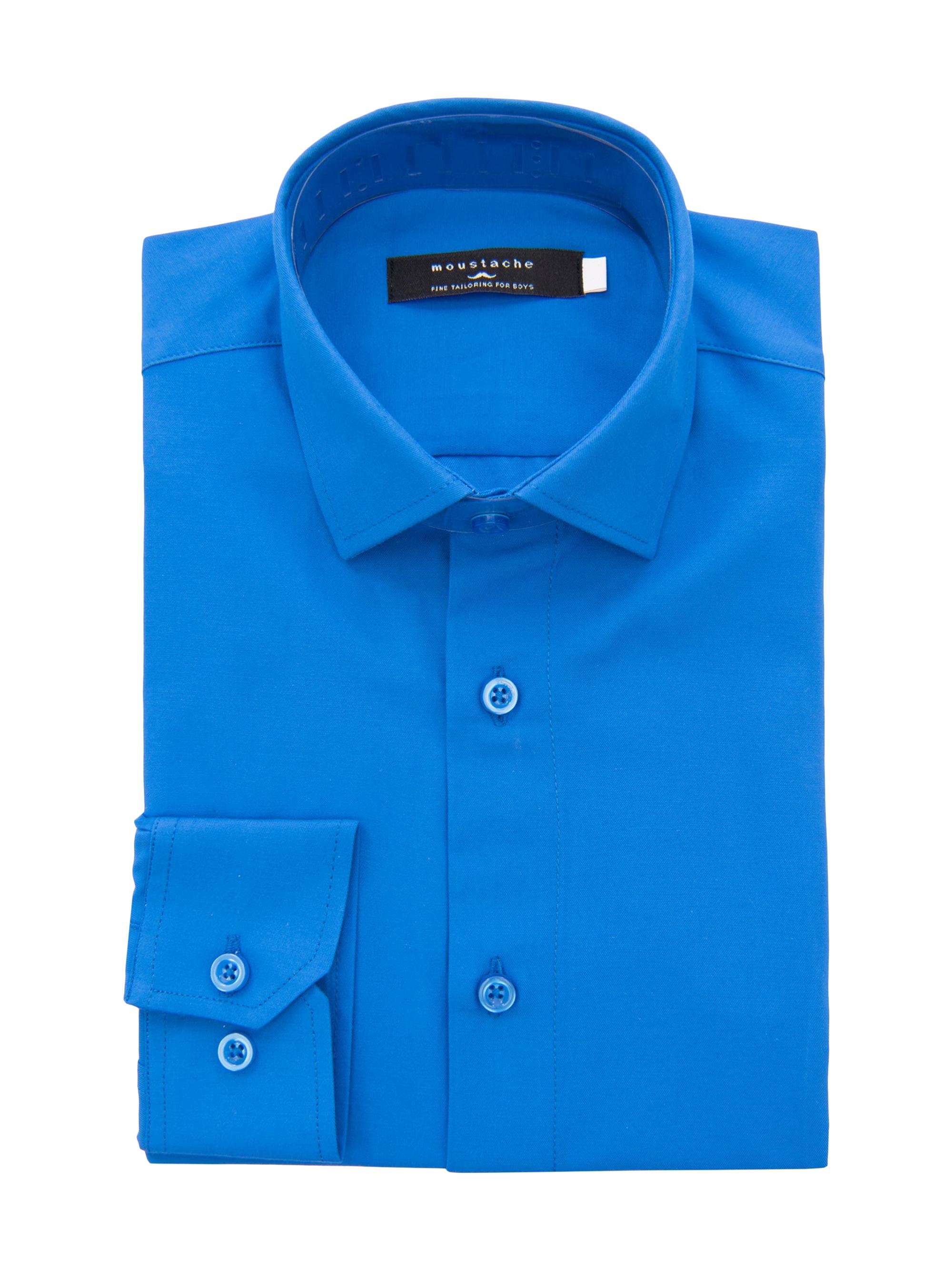Moustache Little Boy's & Boy's Dress Shirt - Night Blue