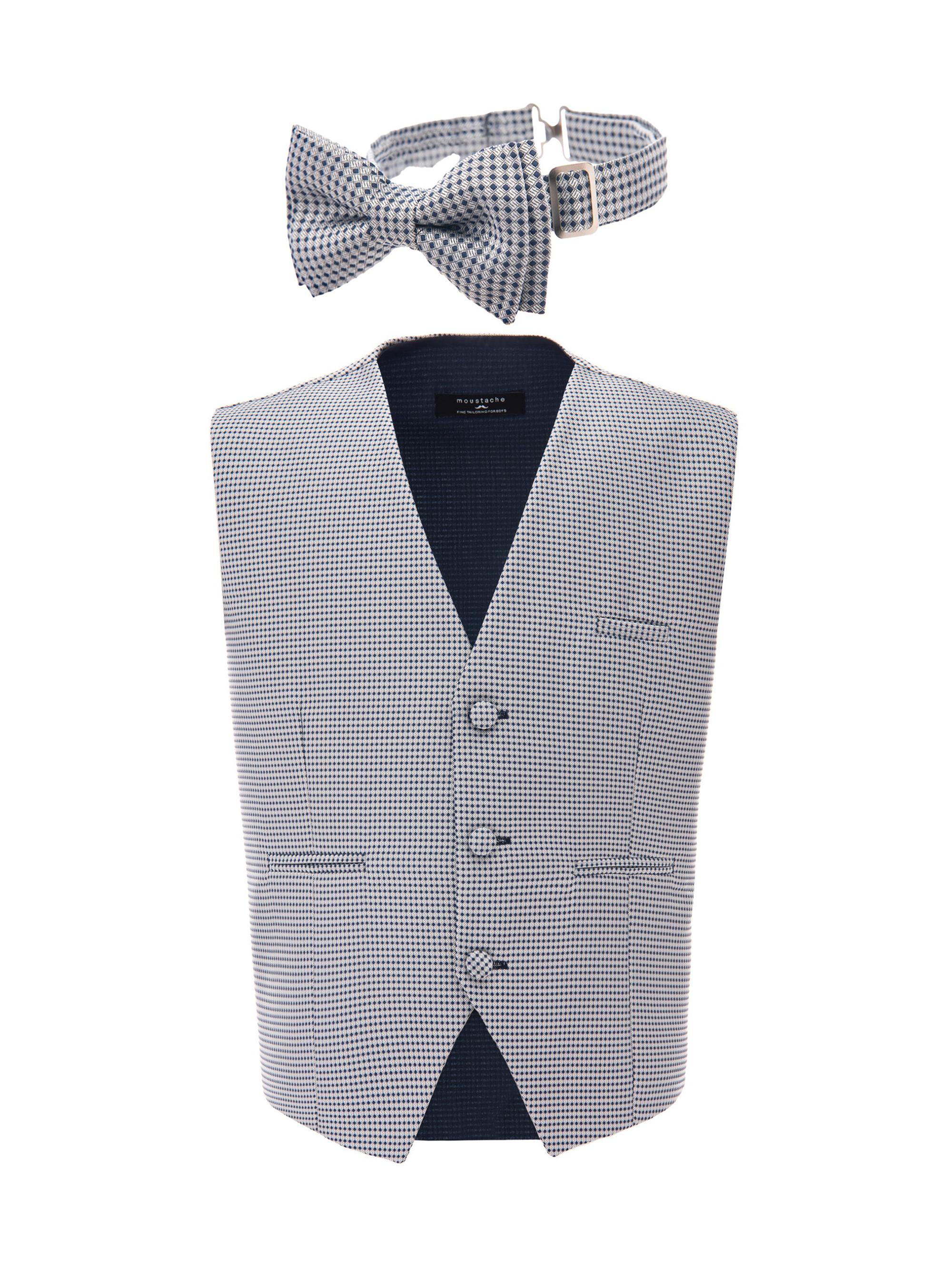 Moustache Little Boy's & Boy's Pin Vest & Bow-Tie - Grey