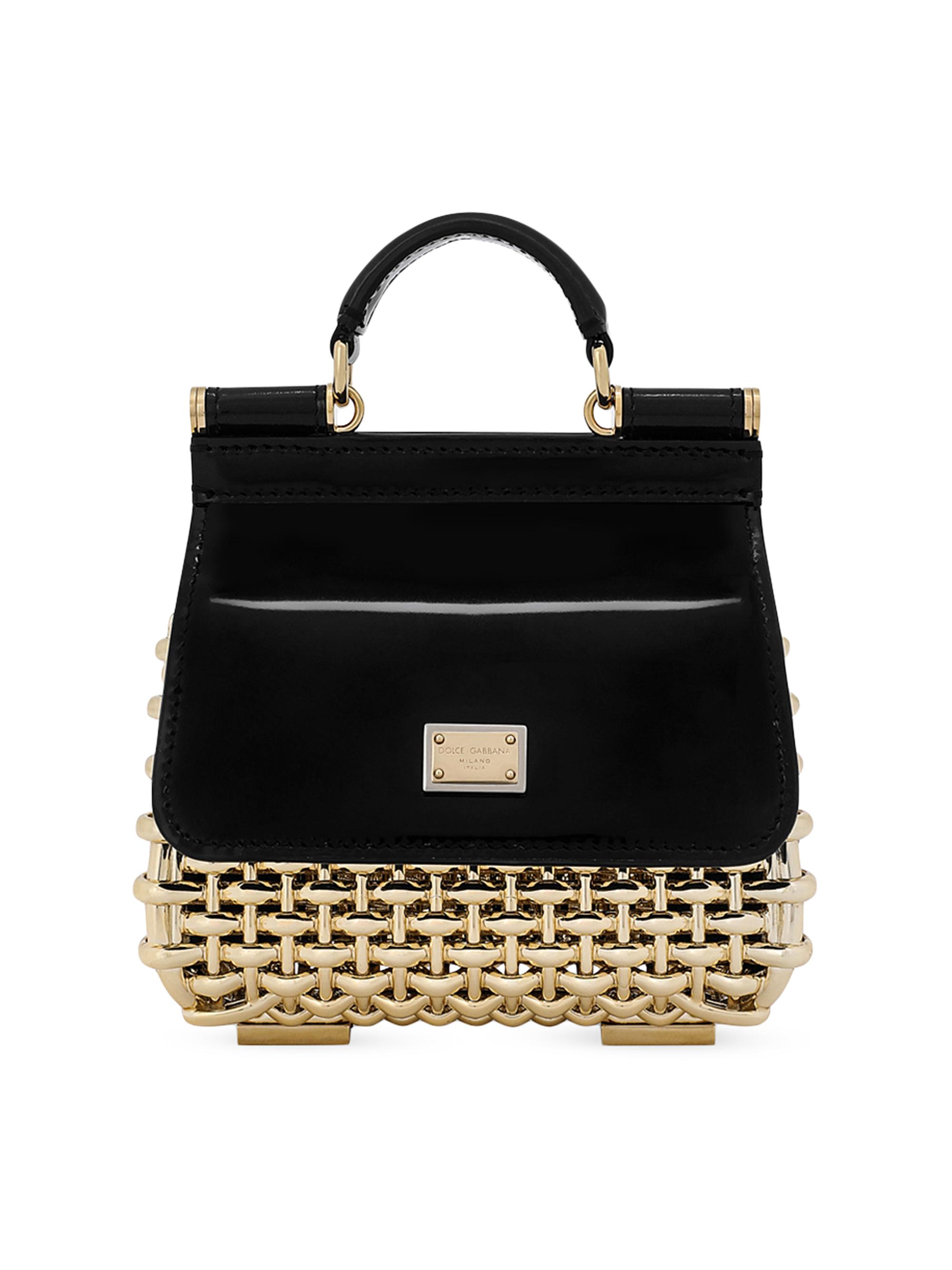Dolce & Gabbana Women's Mini Sicily Leather Box Bag - Black Gold