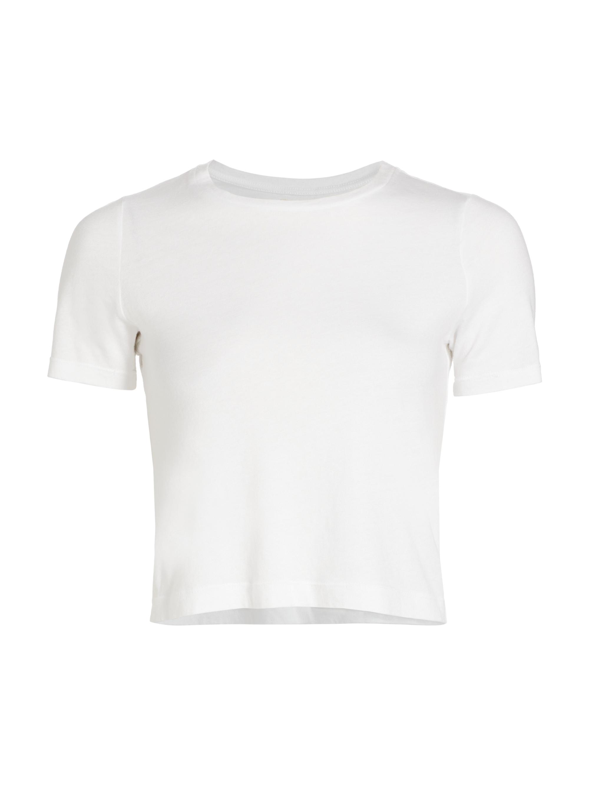L'AGENCE Women's Donna Cotton Crop T-Shirt - White