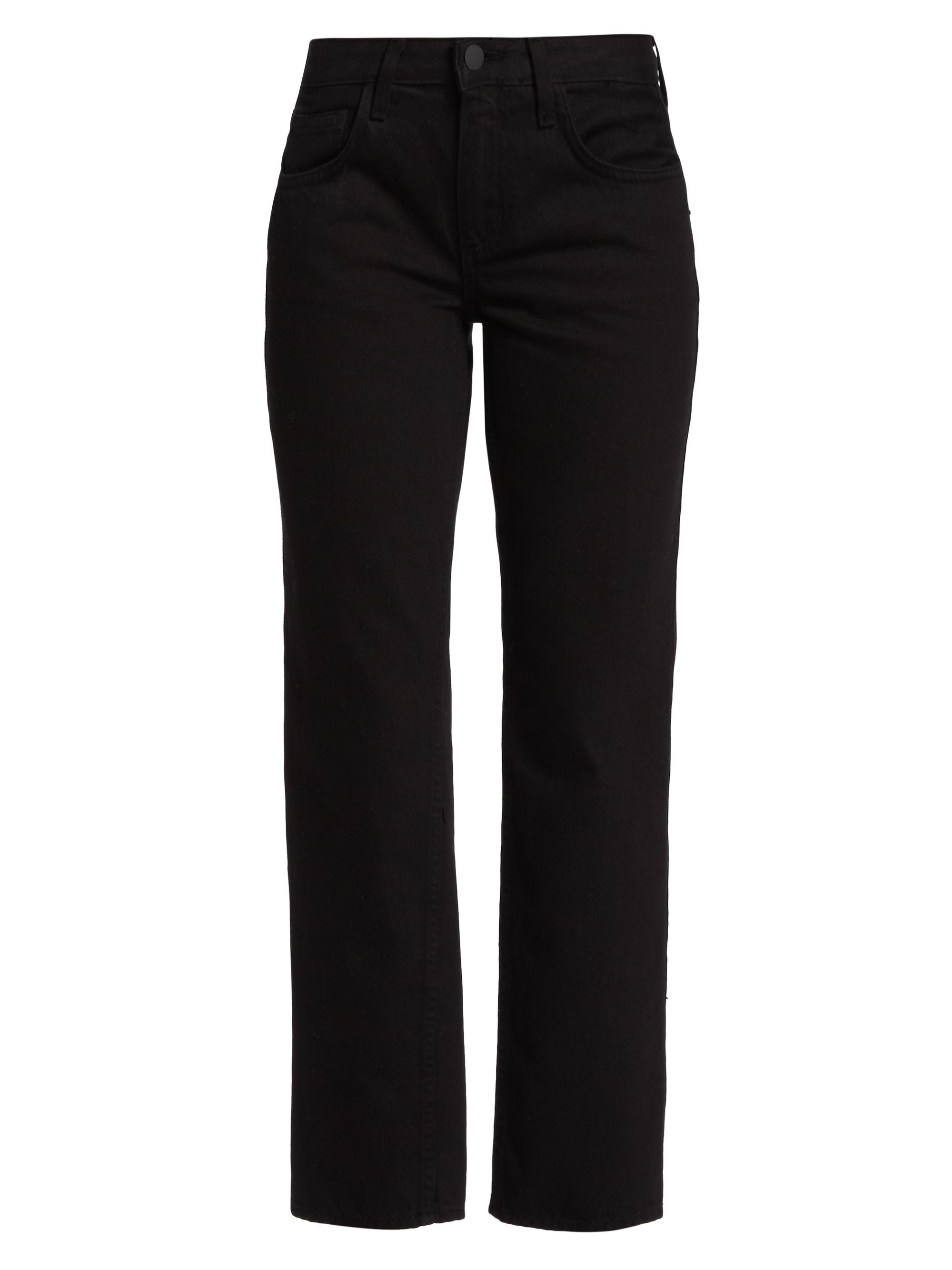 L'AGENCE Women's Nevia Low-Rise Straight-Leg Jeans - Noir