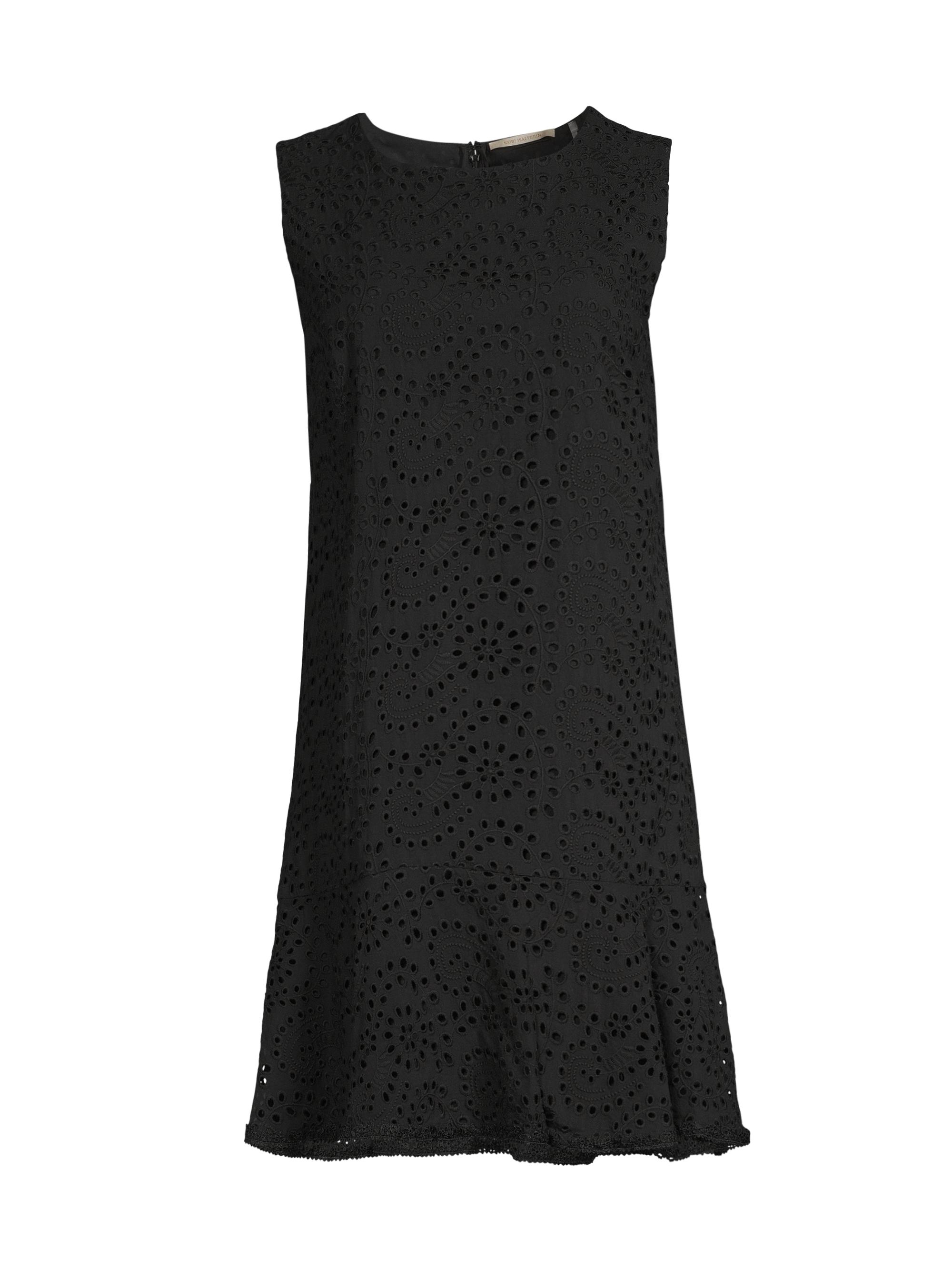 Kobi Halperin Women's Leora Cotton Eyelet Shift Dress - Black