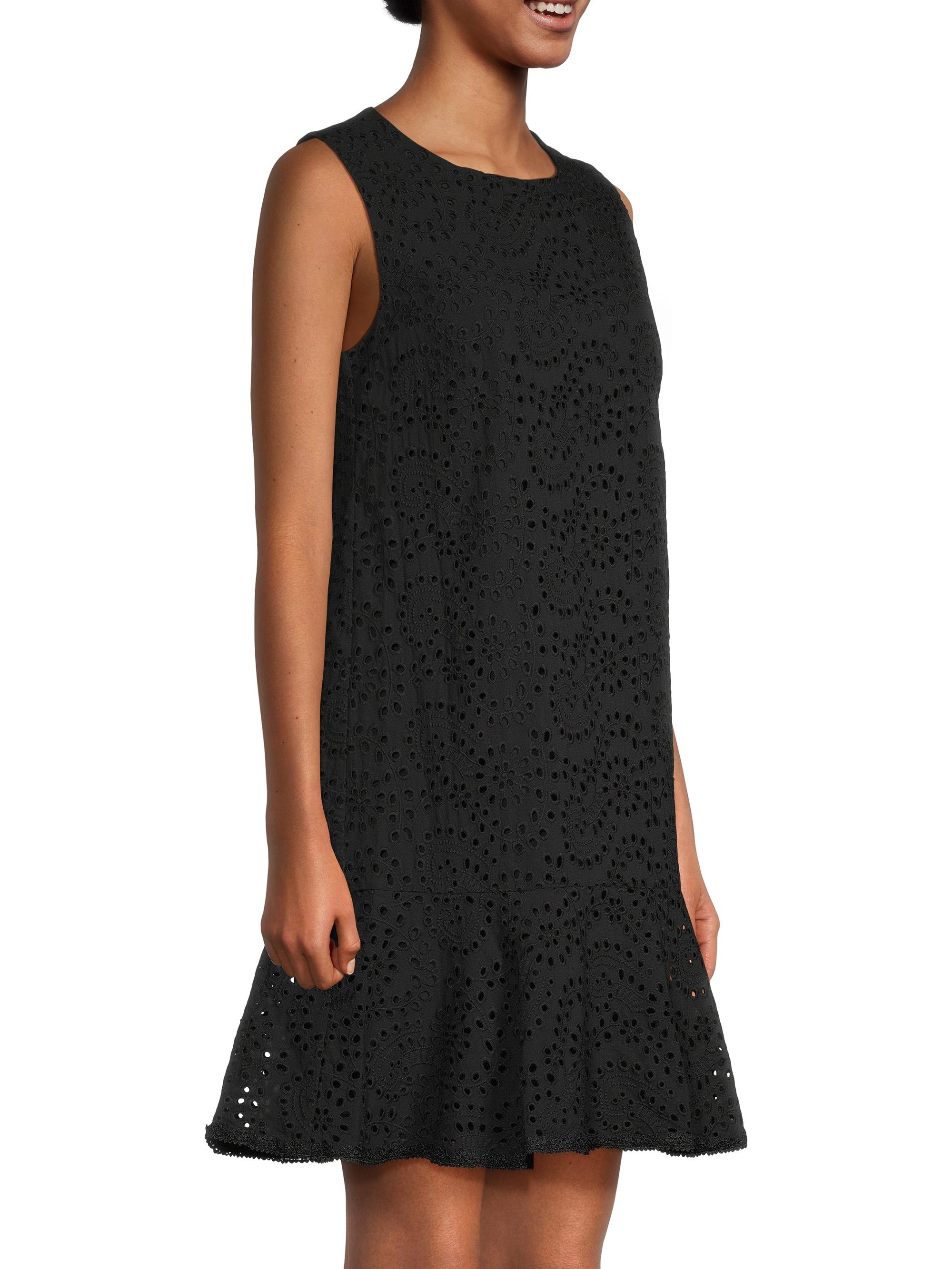 white christmas dresses Pre-Loved Club Monaco, Circle Eyelet Shift Dress, Black, Size 2 – Elle &  Beck main image 0