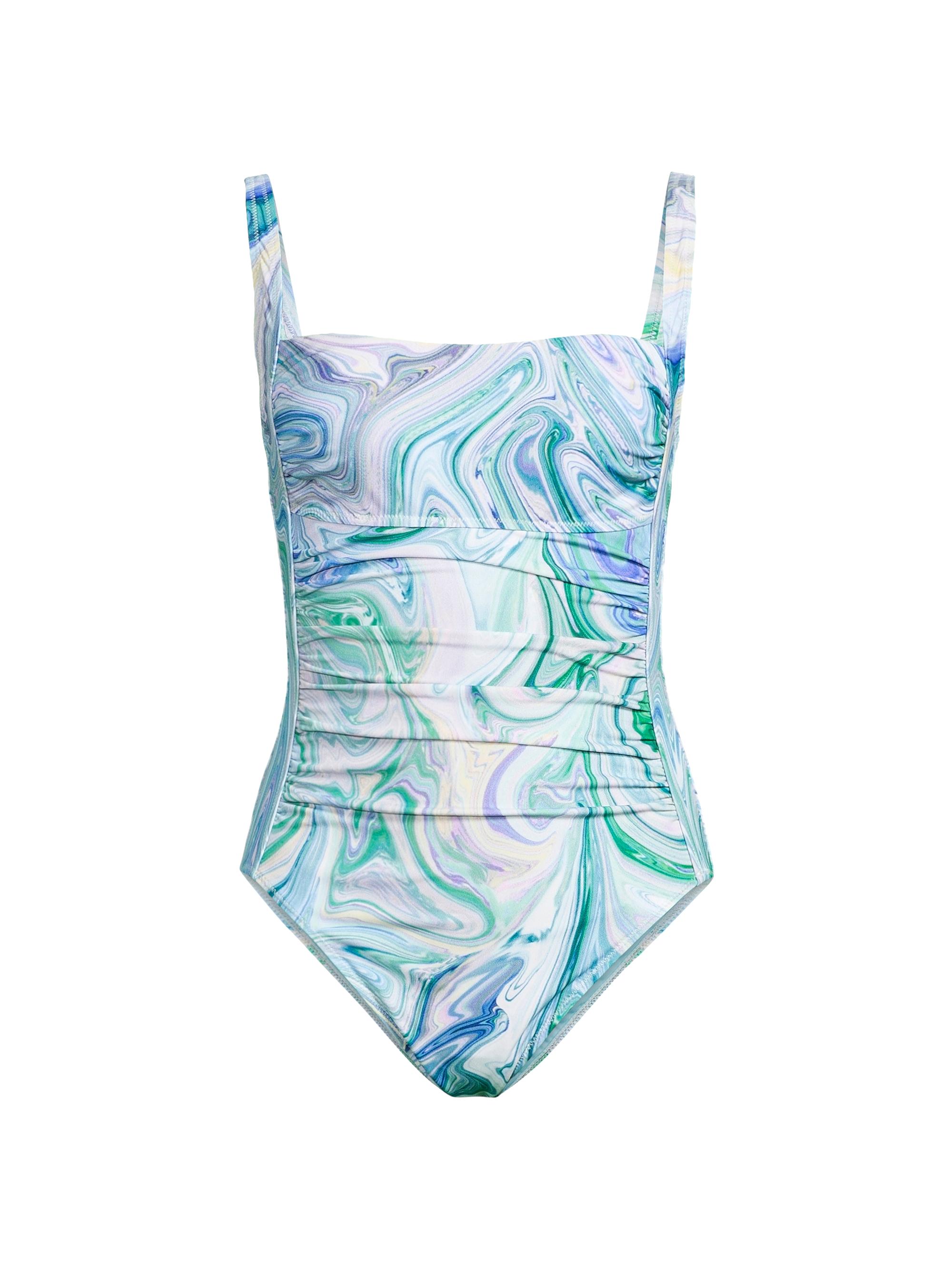 Kobi Halperin Women's Tina Marble-Print One-Piece Swimsuit - Aqua Multi