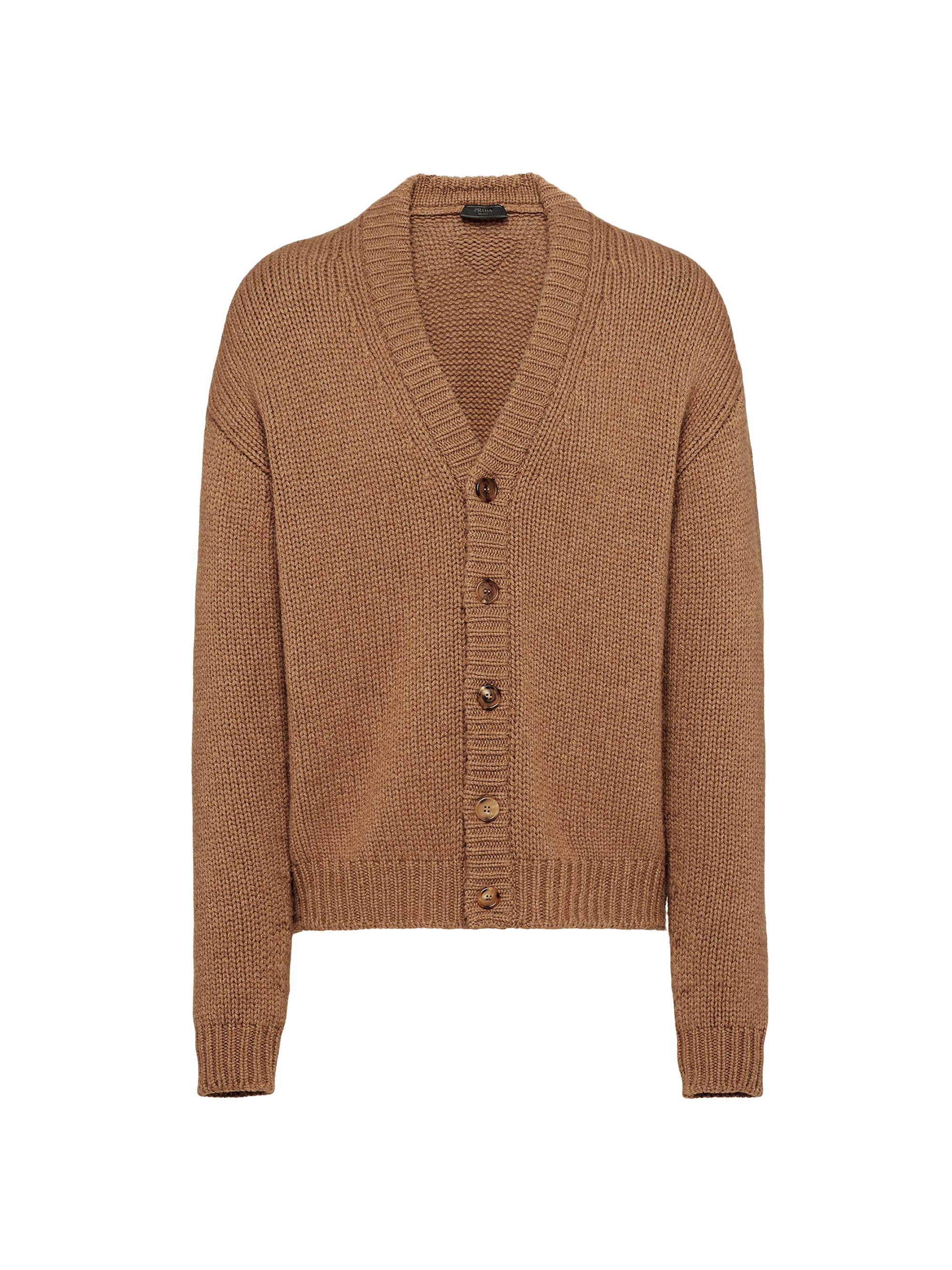 Prada Men's Camel Hair Cardigan - Brown