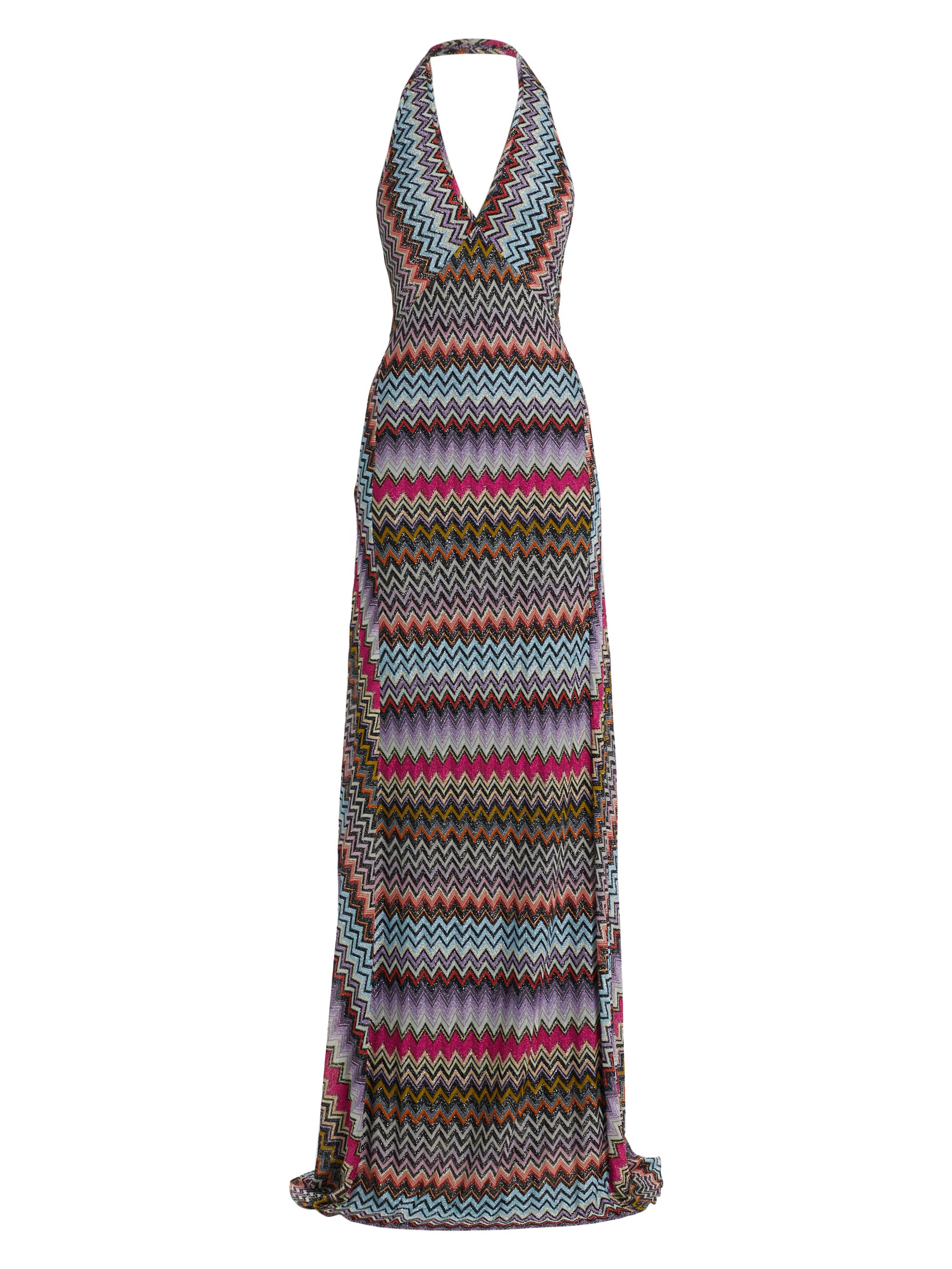 Missoni Women's Chevron-Striped Halter Gown - White Multi