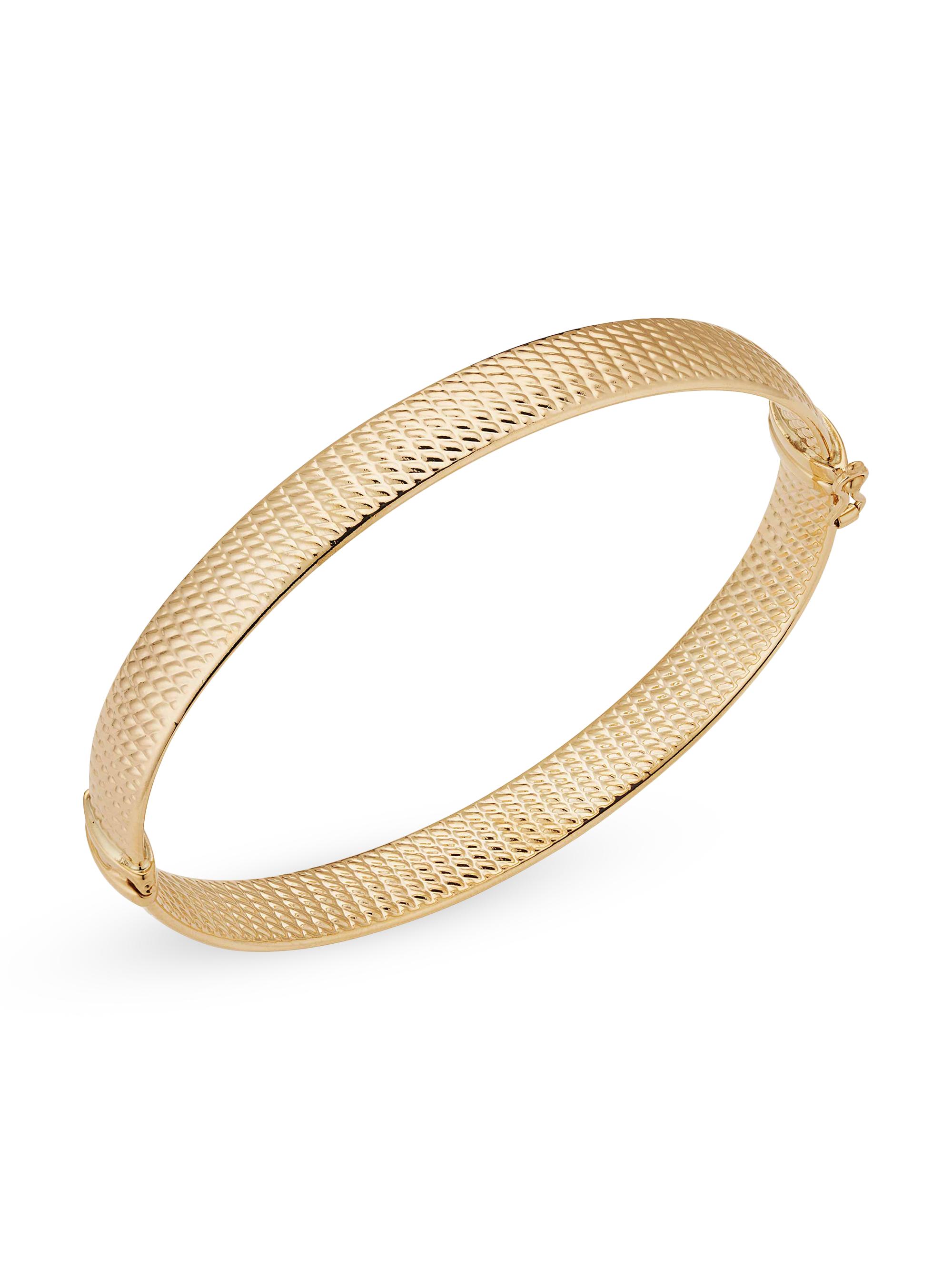 Oradina Women's 14K Yellow Gold Moto Bangle - Yellow Gold