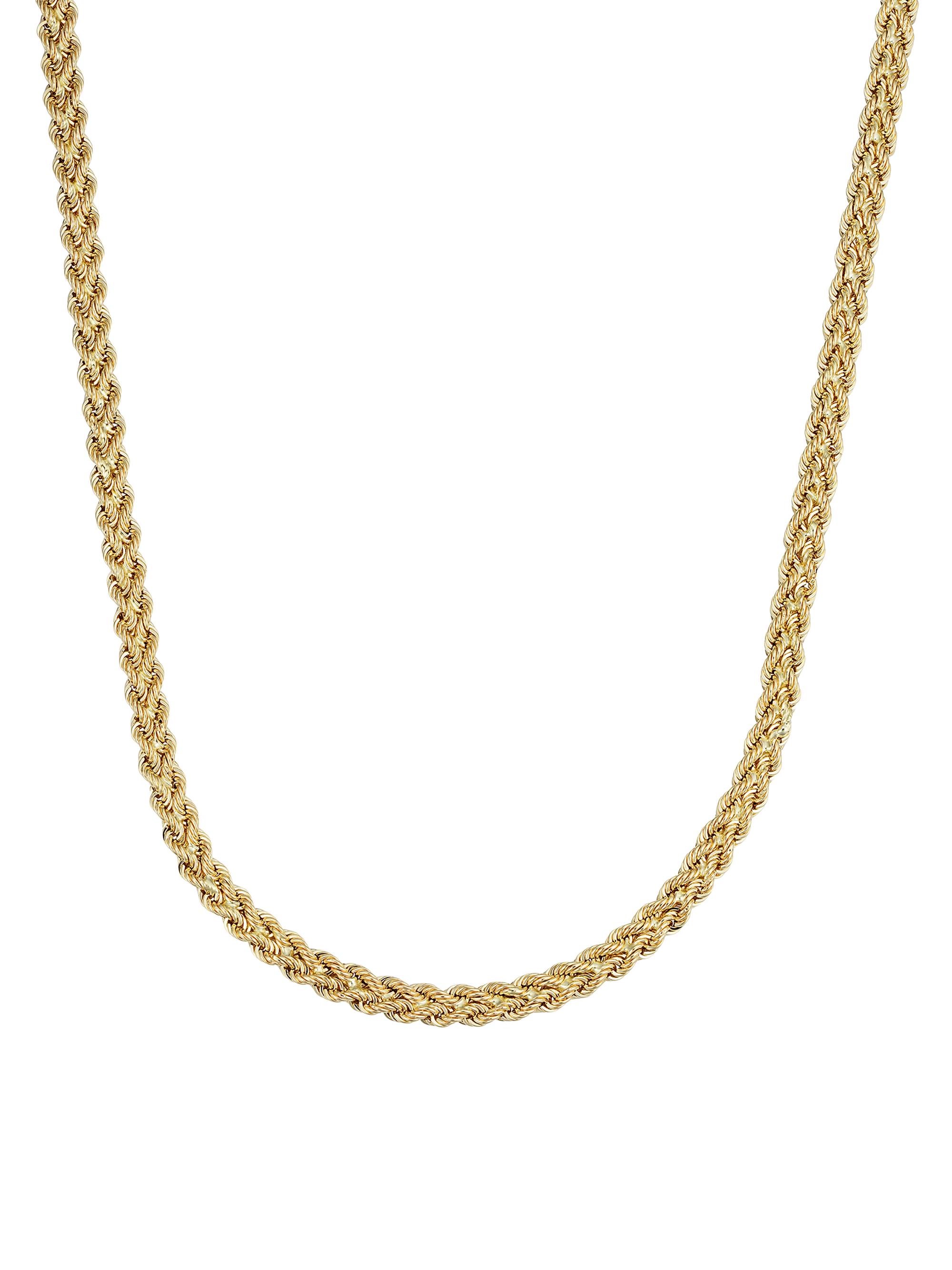 Oradina Women's 14K Yellow Gold Roman Double Rope Necklace - Yellow Gold