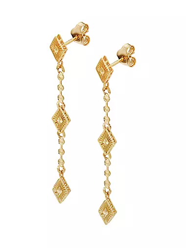14K Yellow Gold Roma Diamond Drop Earrings