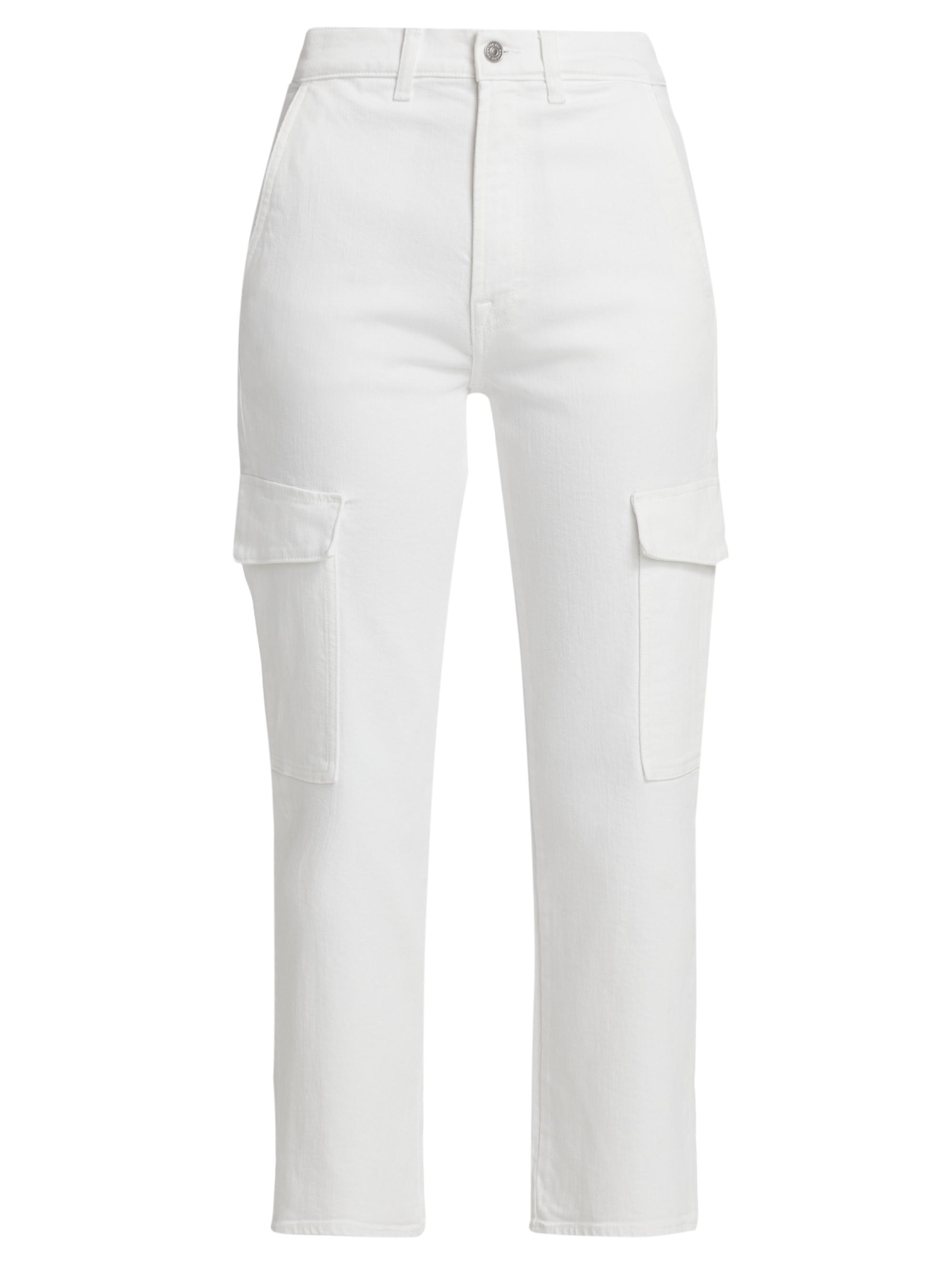 7 For All Mankind Women's Logan High-Rise Cargo Jeans - Bright White