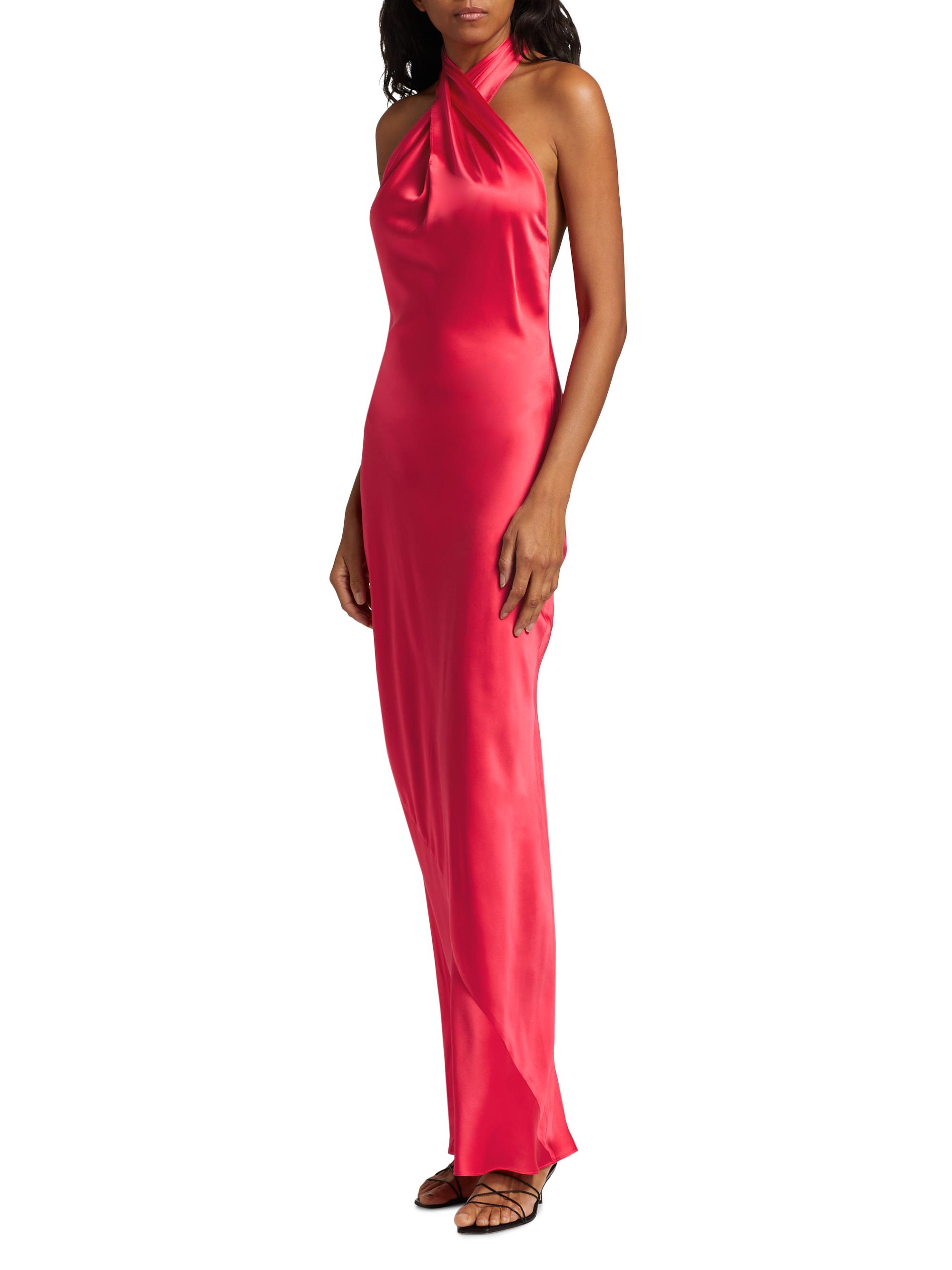 Jade Silk Halterneck Maxi Dress