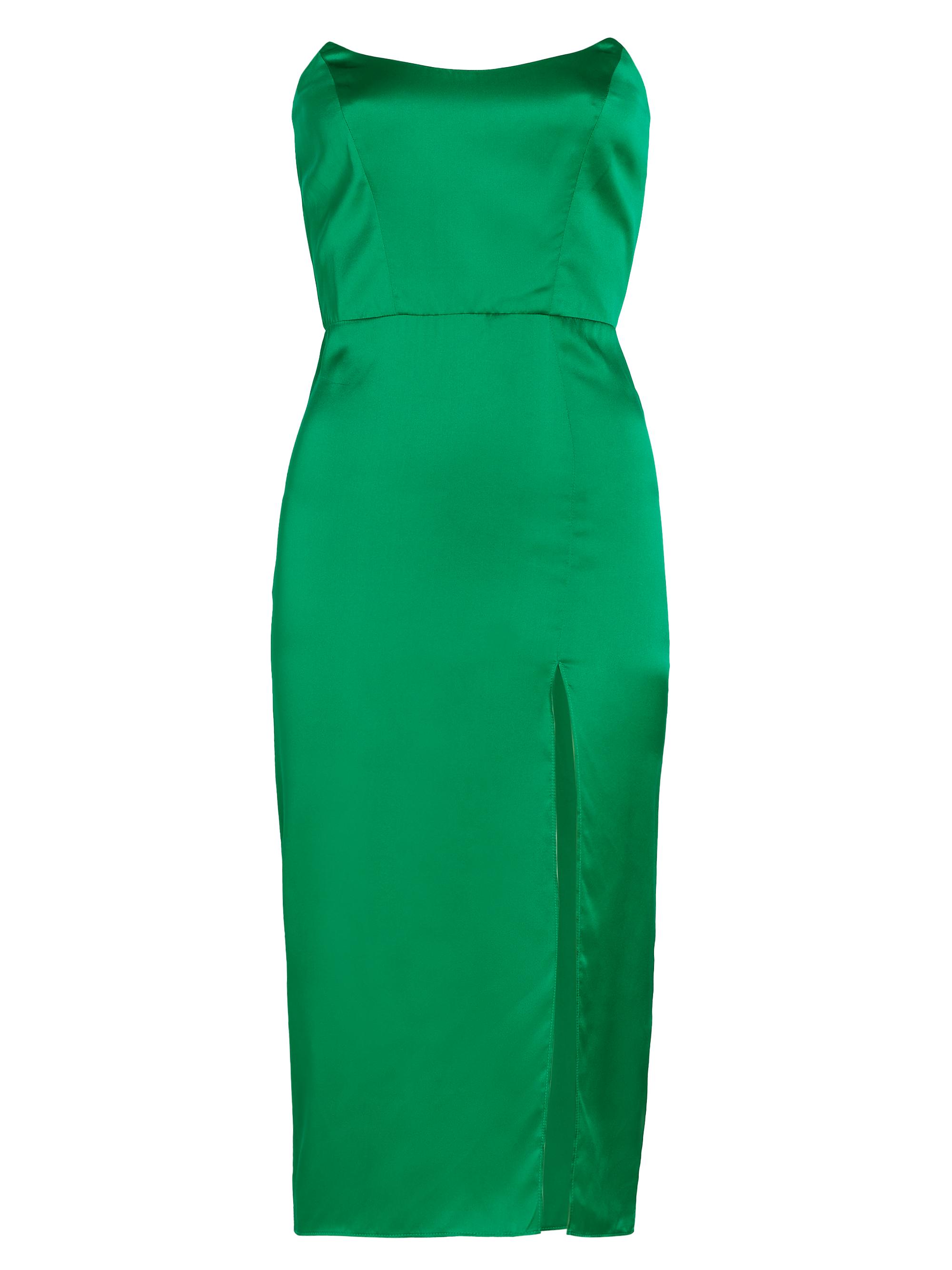 Amanda Uprichard Women's Silk Strapless Midi-Dress - Dark Green