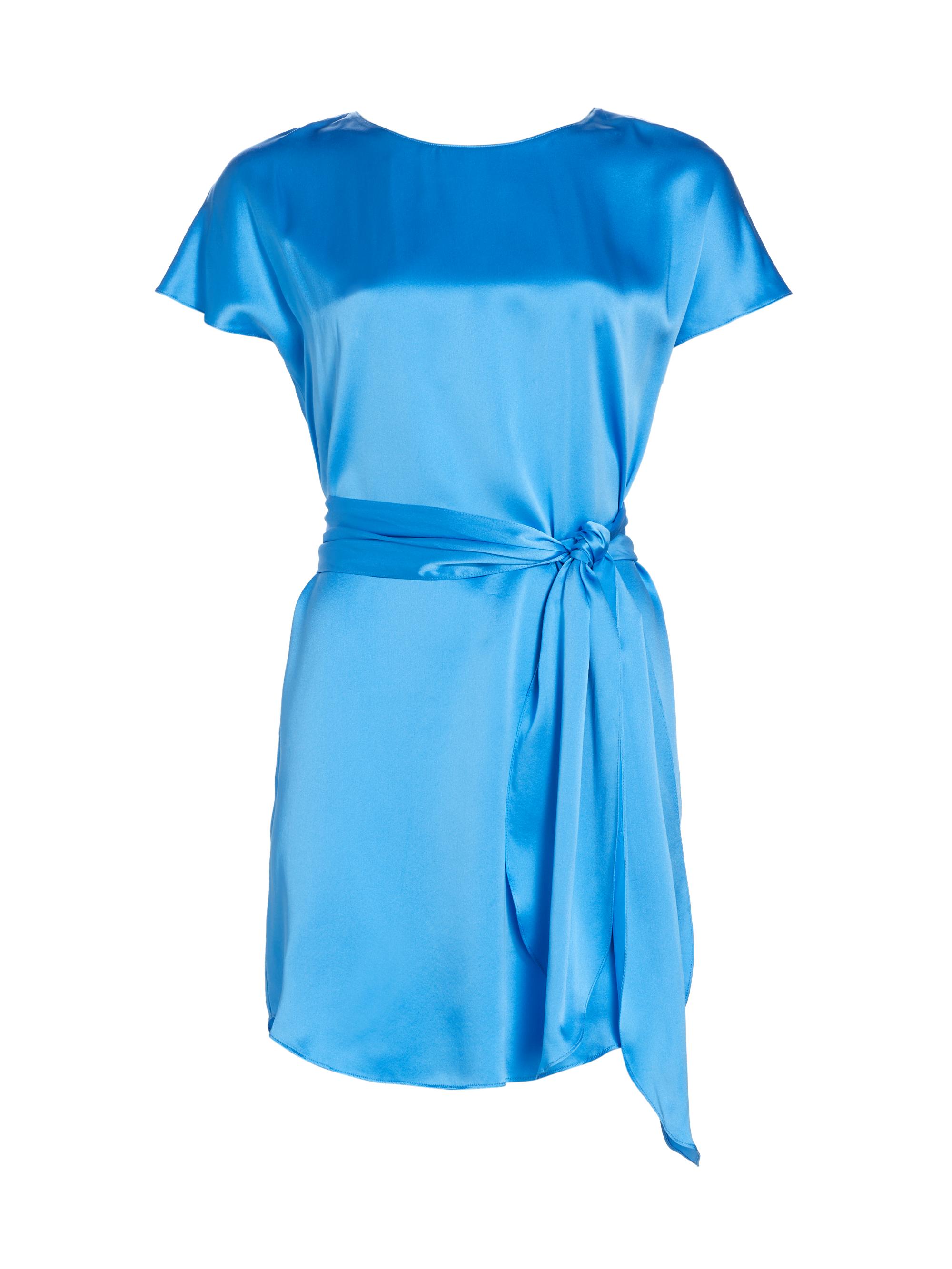 Amanda Uprichard Women's Lucita Silk Belted Minidress - Blue Jay