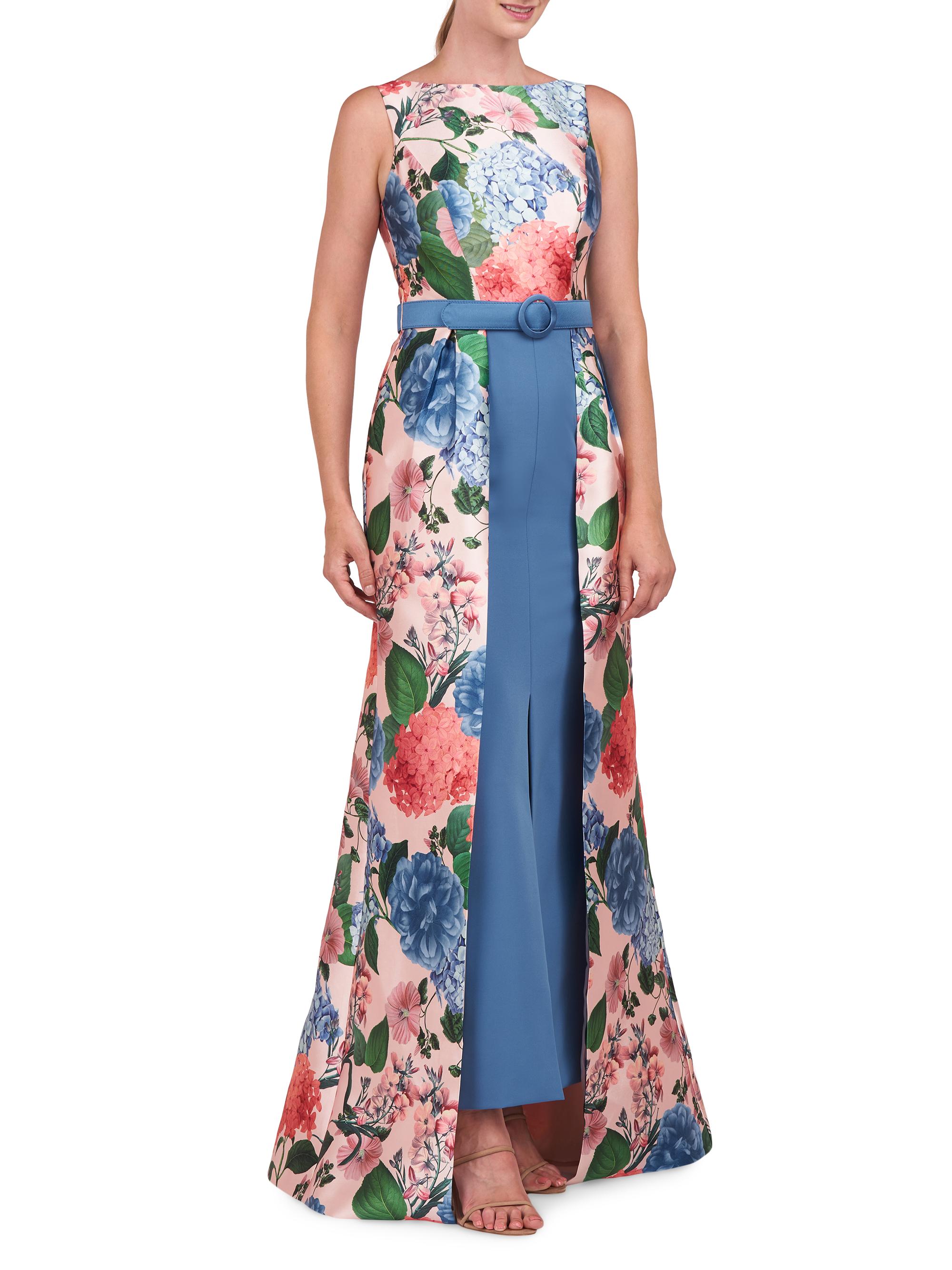 KAY Unger Gail Hydrangea Print Walk-Thru Gown - Soft Blush