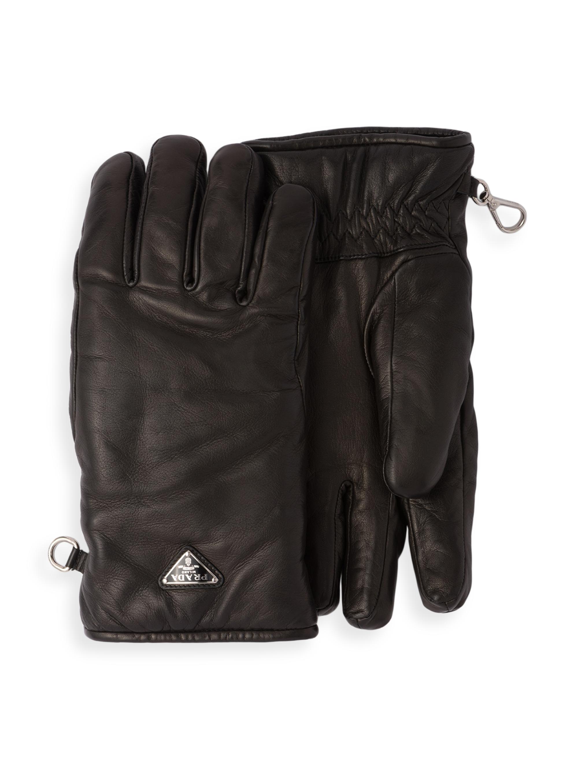 Prada Men's Nappa Leather Gloves - Black