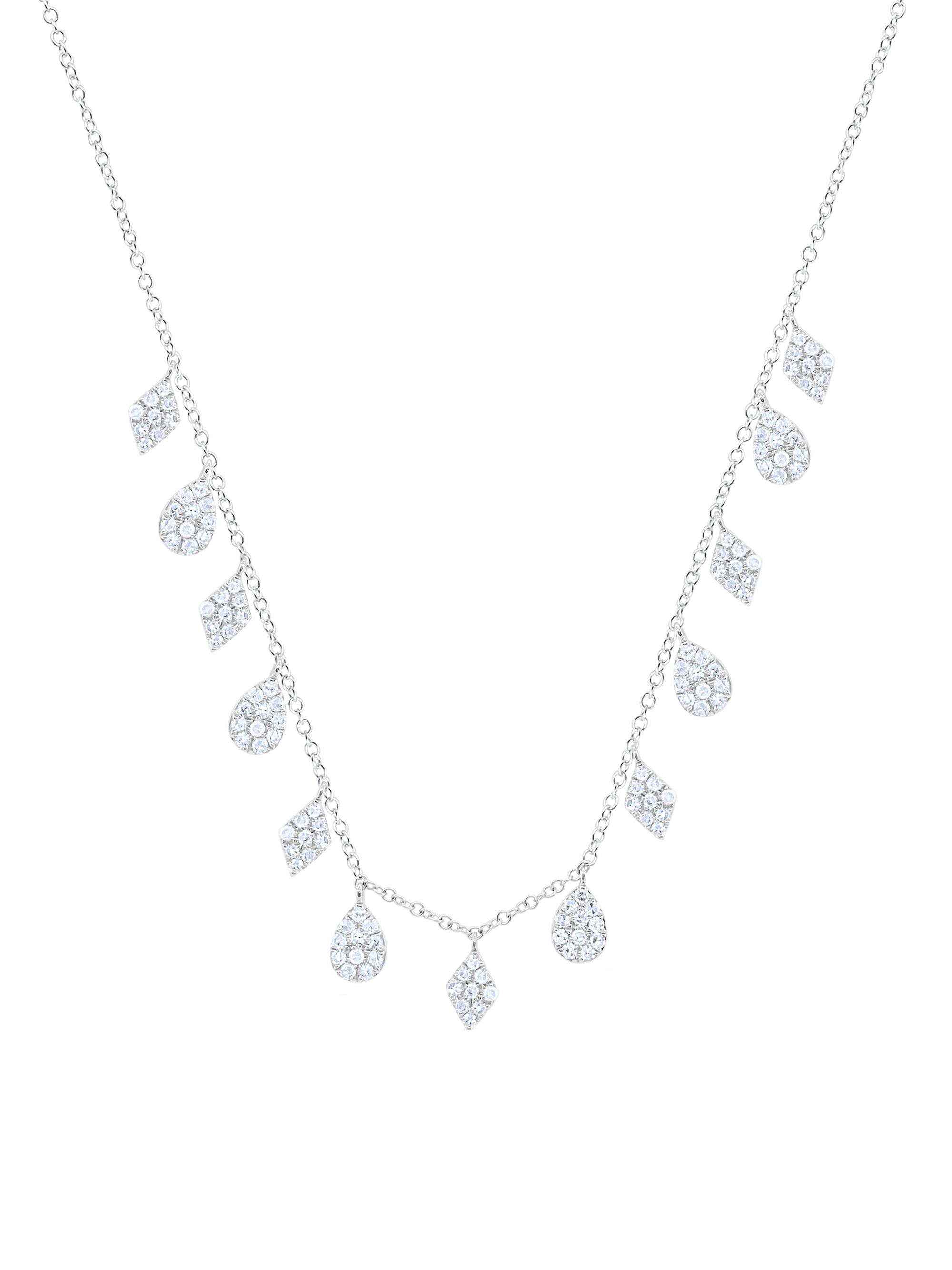 Meira T Women's 14K White Gold & 0.83 TCW Diamond Charm Necklace - White Gold