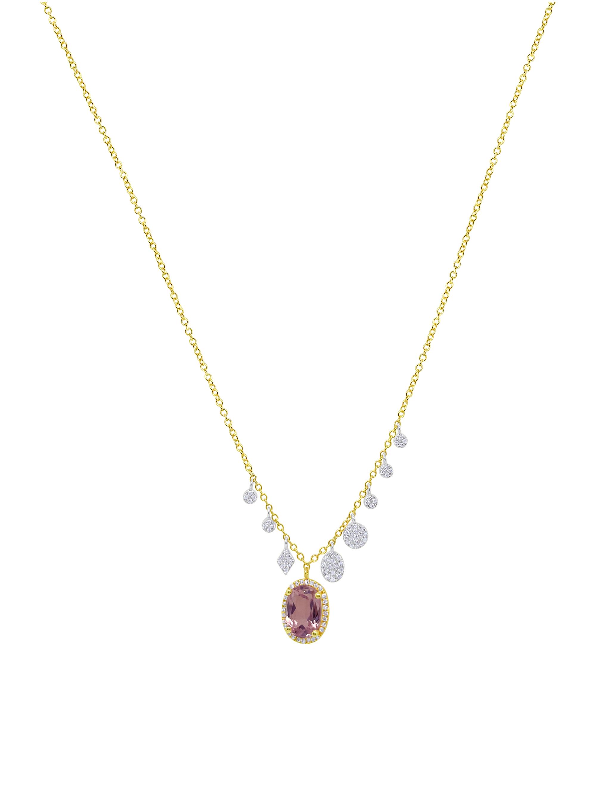 Meira T Women's Two-Tone 14K Gold, Kunzite & 0.24 TCW Diamond Pendant Necklace - Yellow Gold