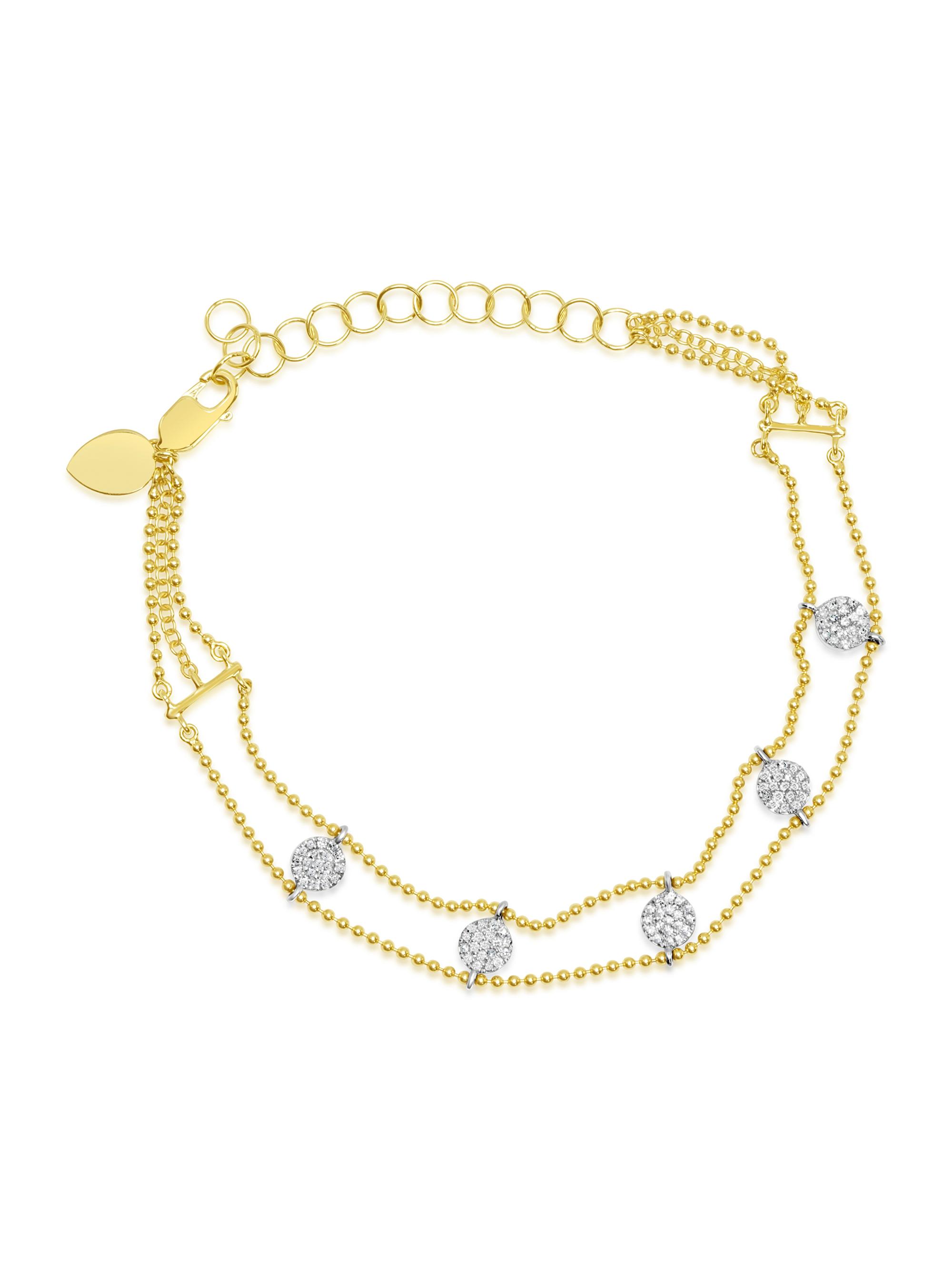 Meira T Women's Two-Tone 14K Gold & 0.17 TCW Diamond Bracelet - Yellow Gold