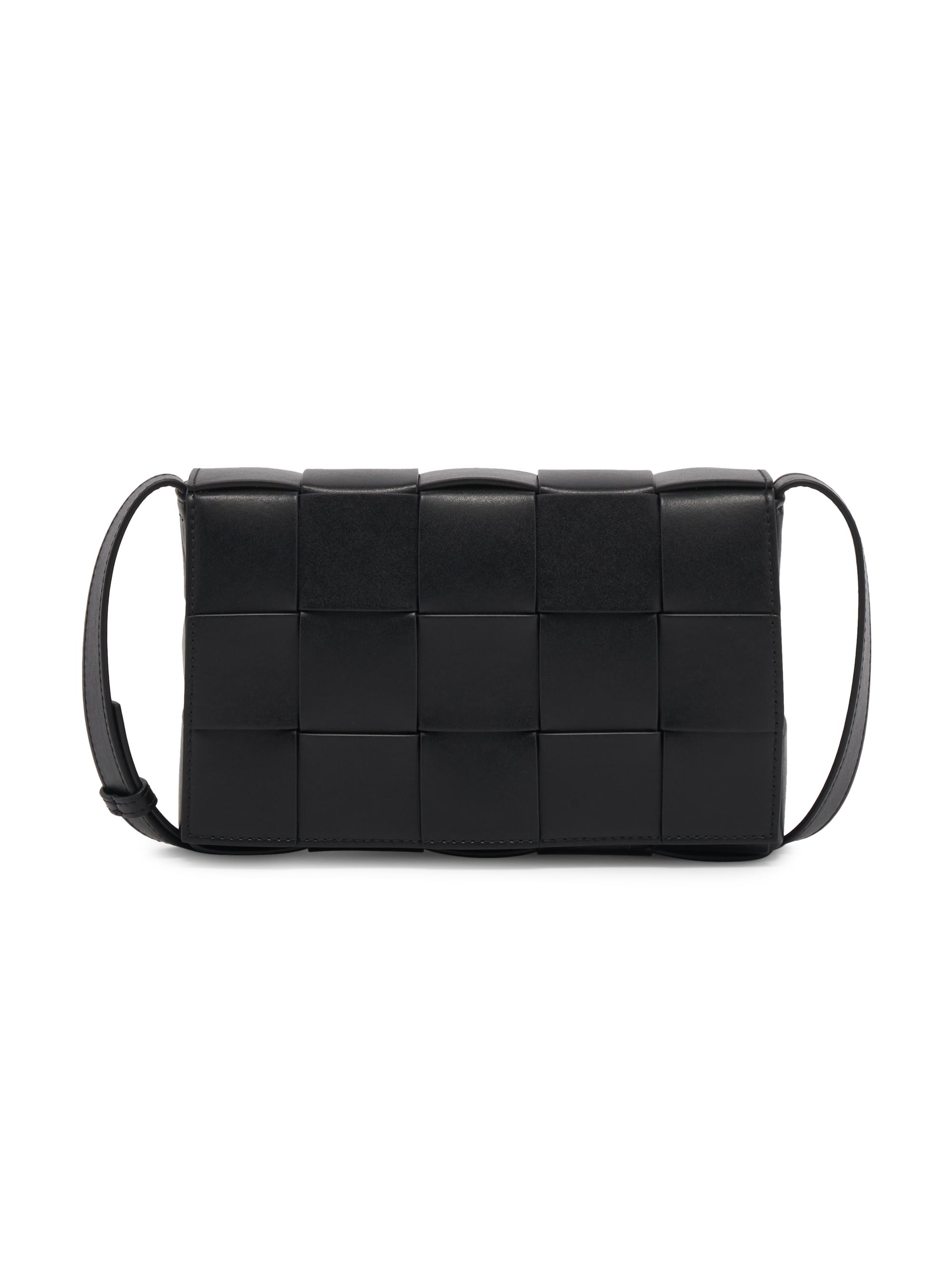 Bottega Veneta Men's  Cassette Urban Intrecciato Leather Bag - Black