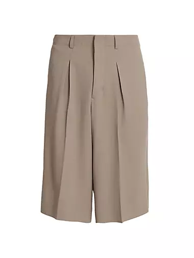 Wool-Blend Long Bermuda Shorts