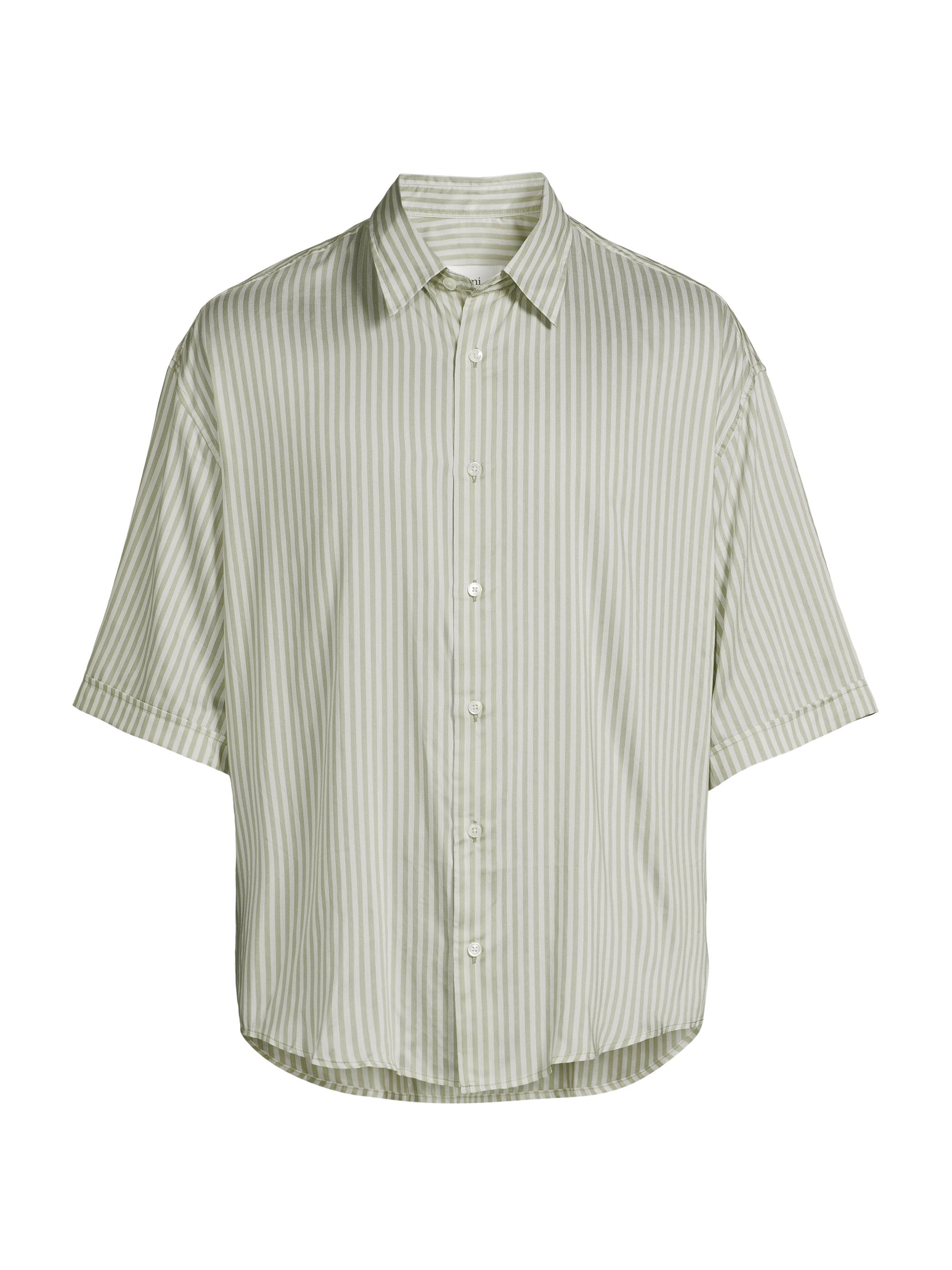 AMI Paris Men's Boxy Fit Short-Sleeve Shirt - Chalk Sage