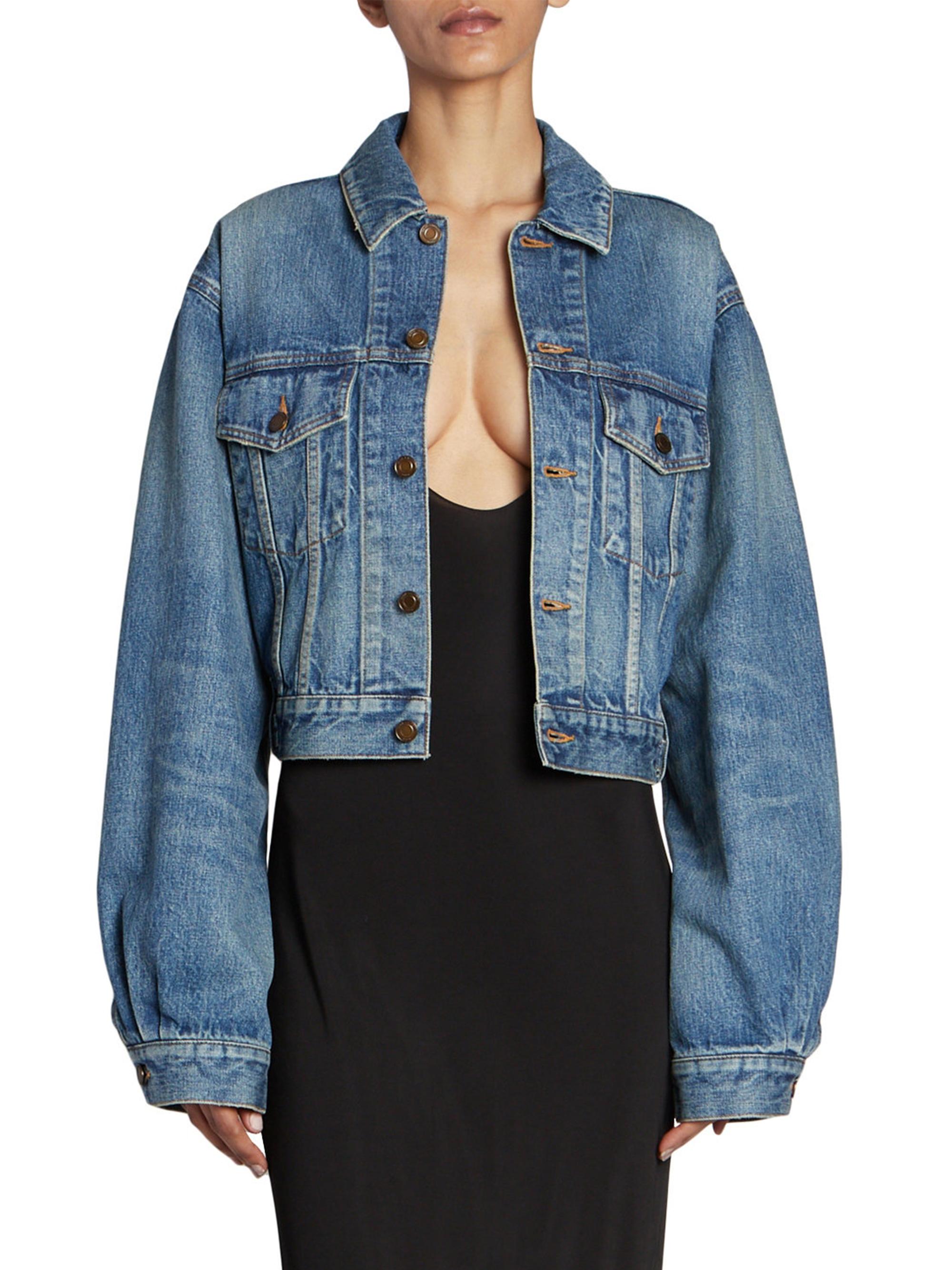 Saint Laurent 80s Jacket in Denim | Saks Fifth Avenue