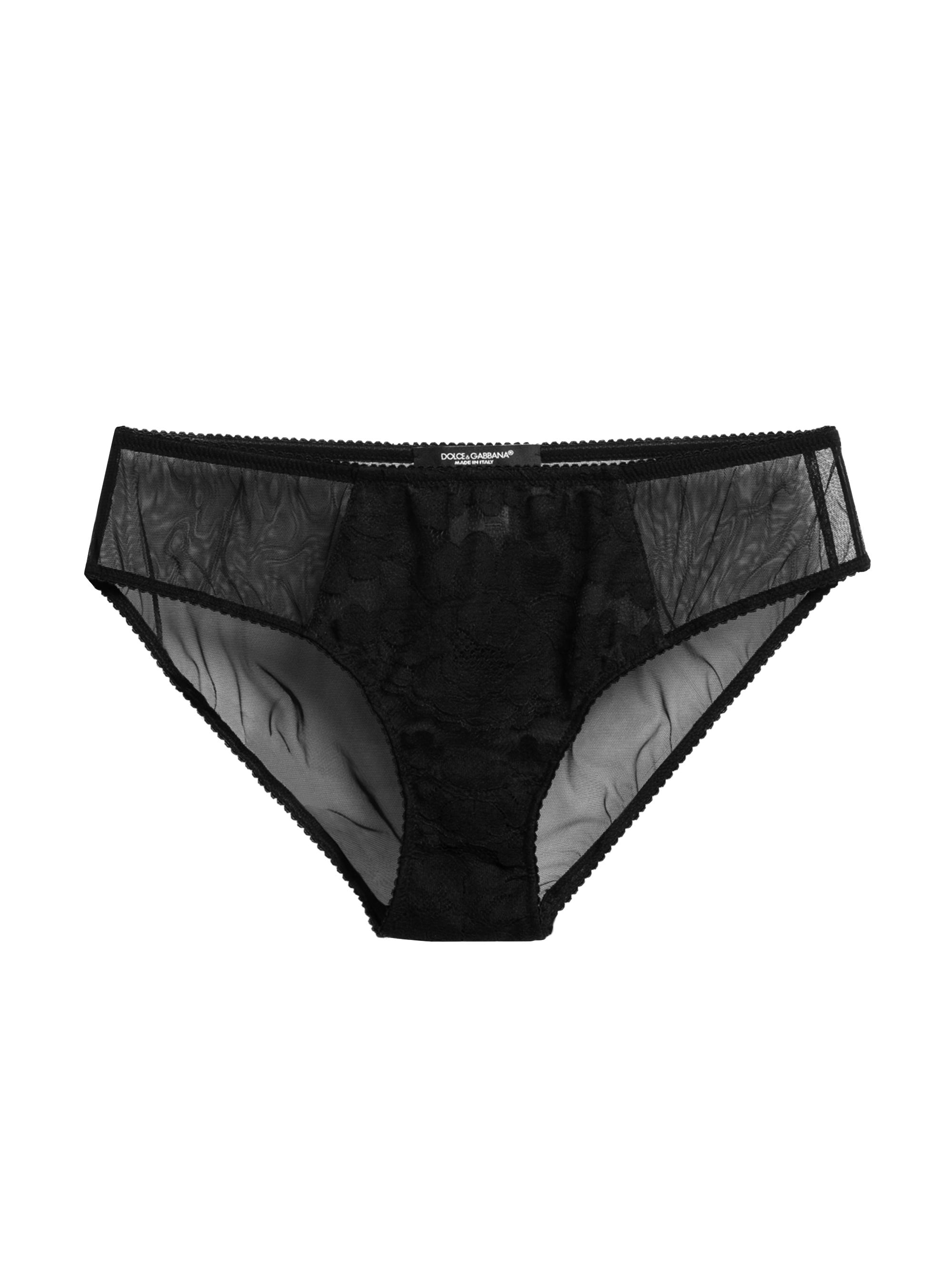 Dolce & Gabbana Women's Mesh Silk Brief Panty - Black