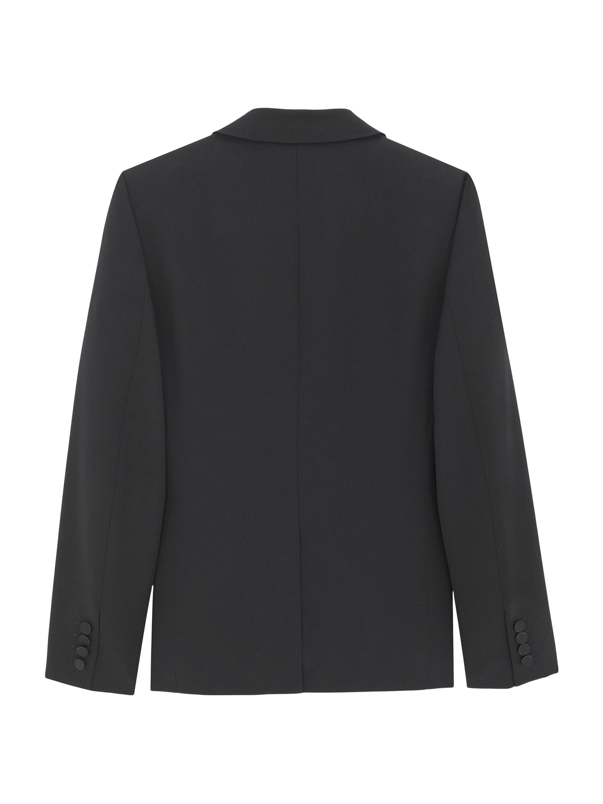 Saint Laurent Men's Tuxedo Jacket In Grain De Poudre - Black