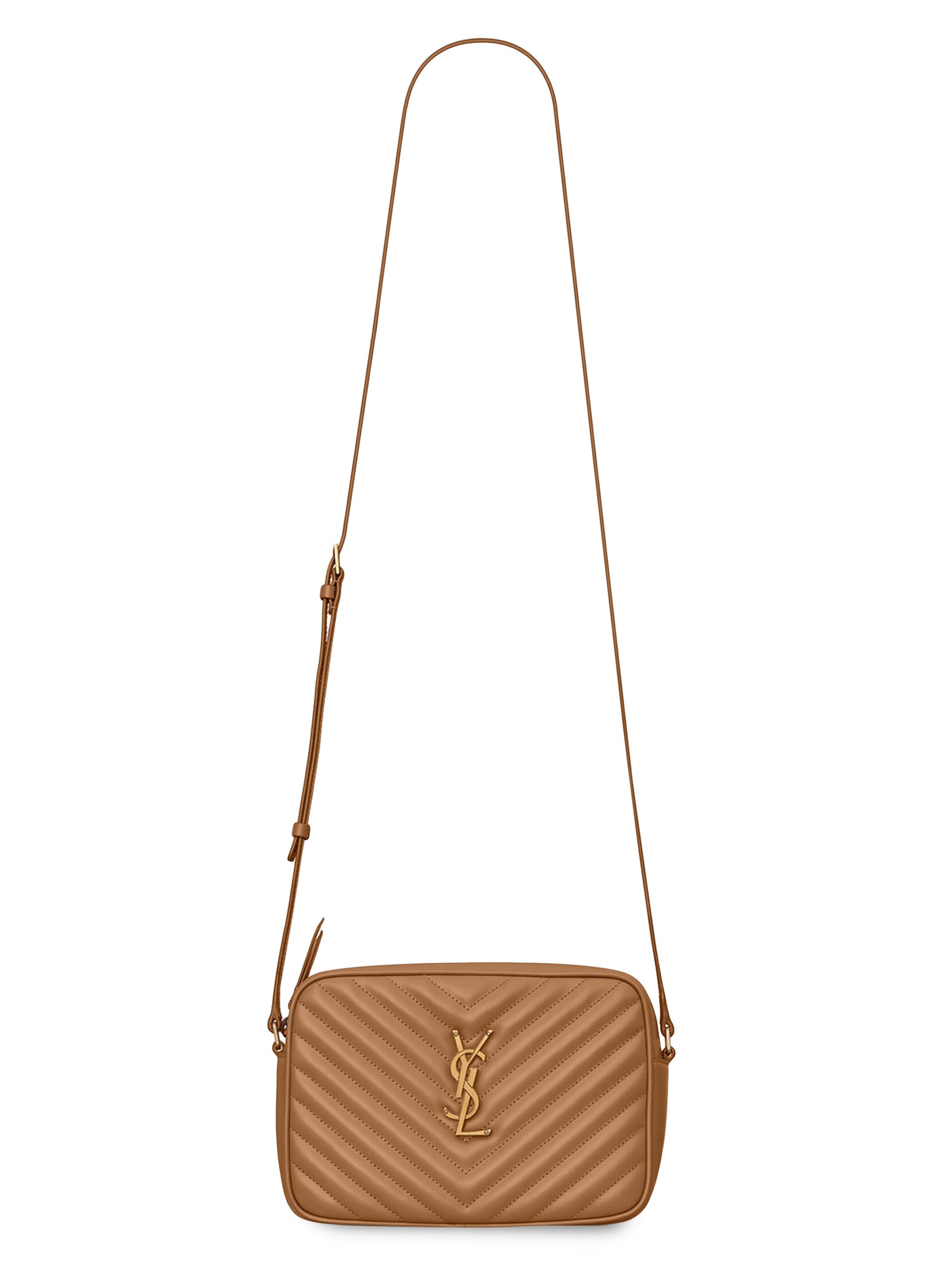 Saint Laurent Women's Lou Camera Crossbody Bag in Quilted Leather - Cinnamon