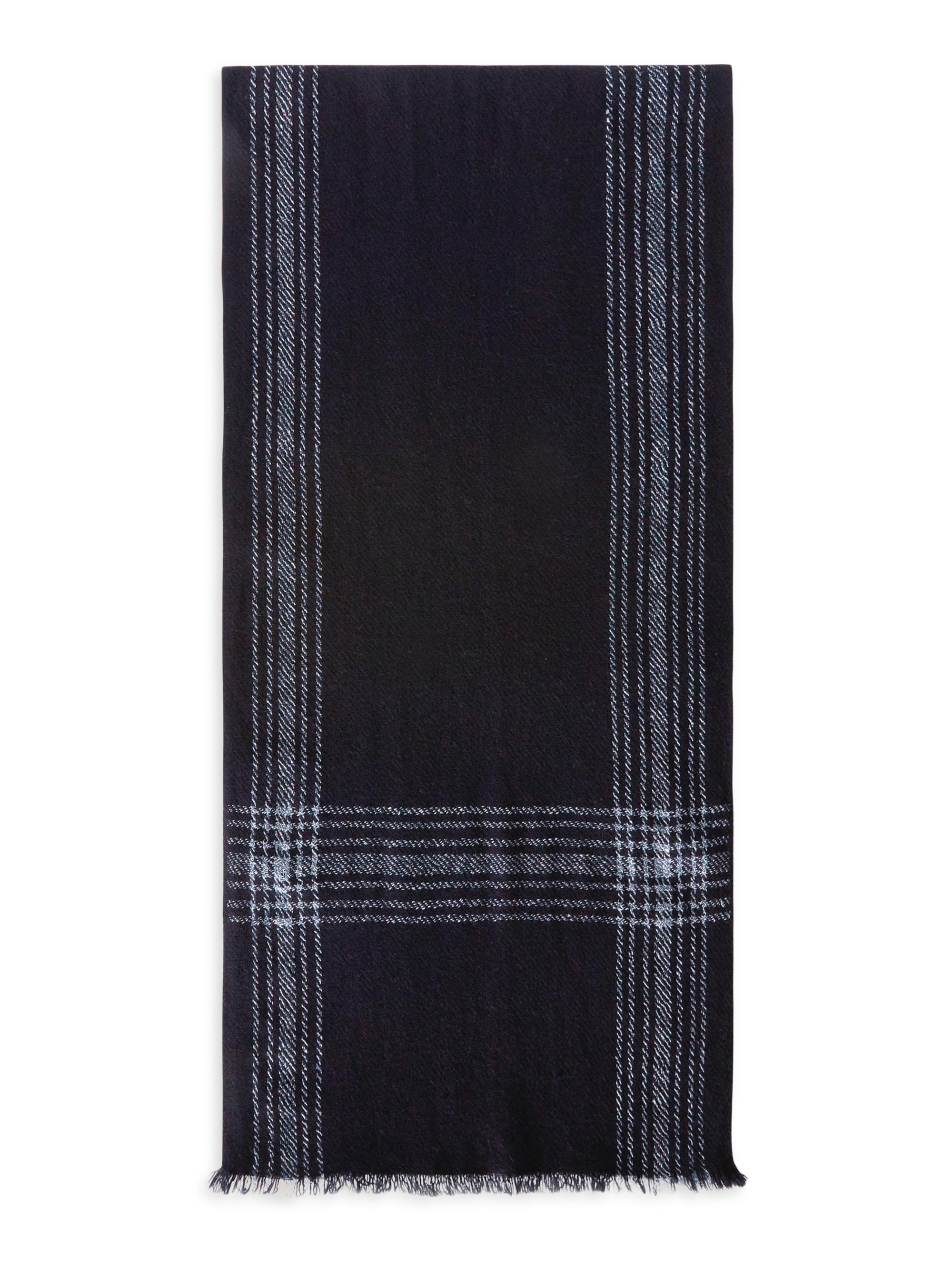 Loro Piana Men's Plaid Cashmere-Blend Scarf - Blue Navy Glory Blue