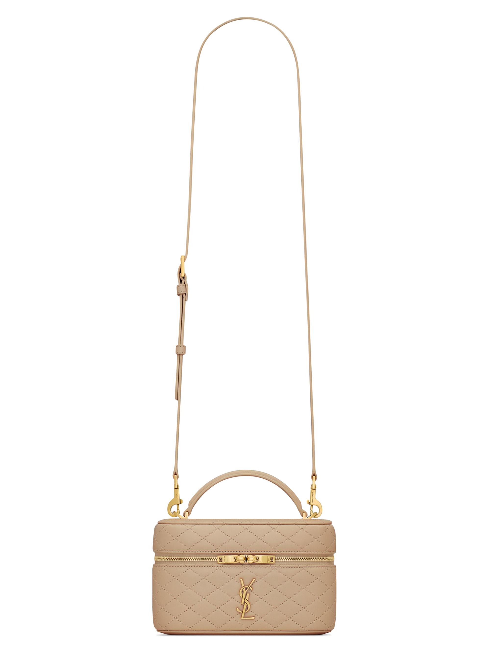 Saint Laurent Women's Gaby Mini Vanity Bag in Lambskin - Dk Toffee - Men's Bags