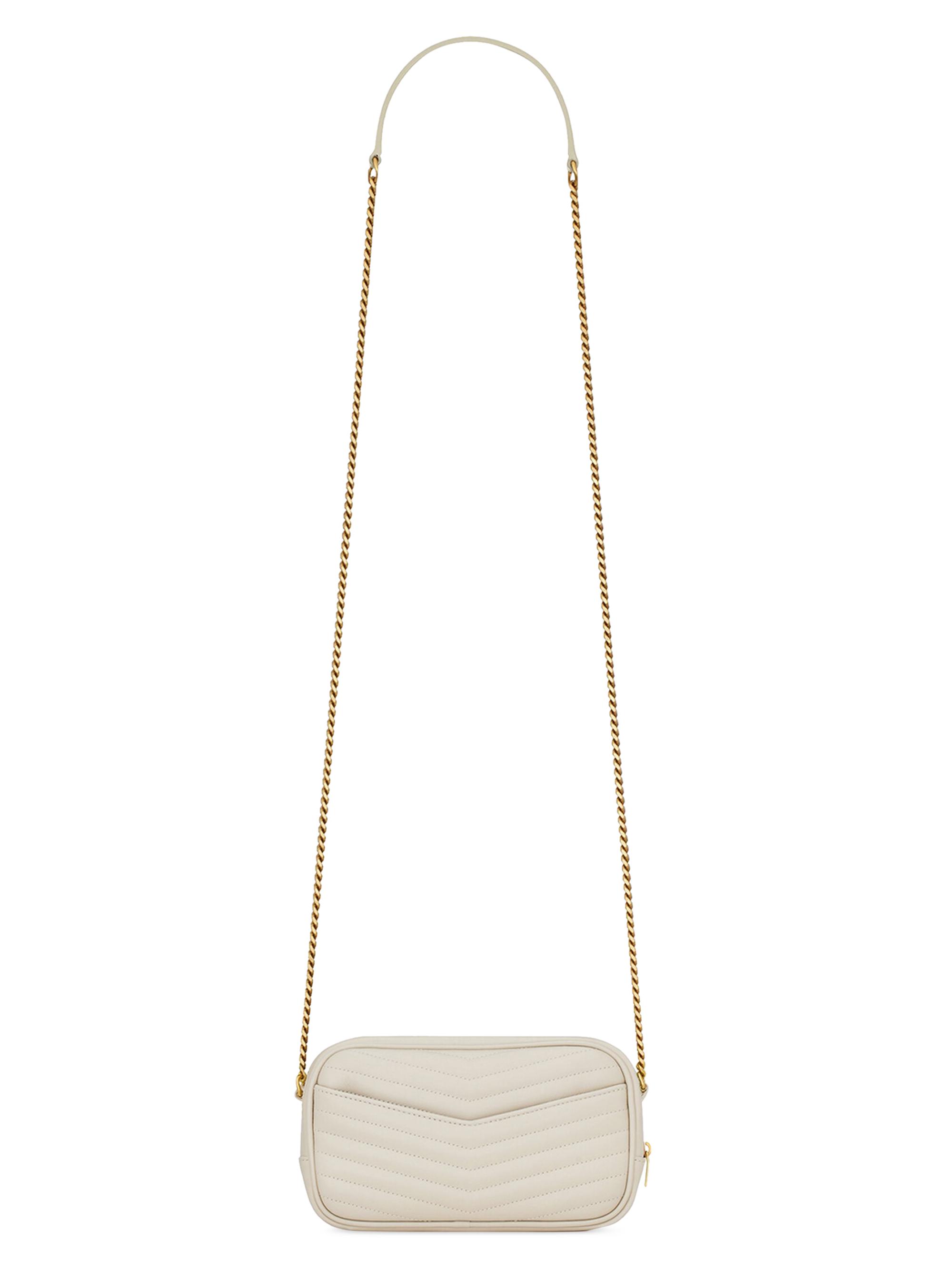 Saint Laurent Lou mini quilted バック Lou Mini quilted leather camera bag in beige - Saint Laurent