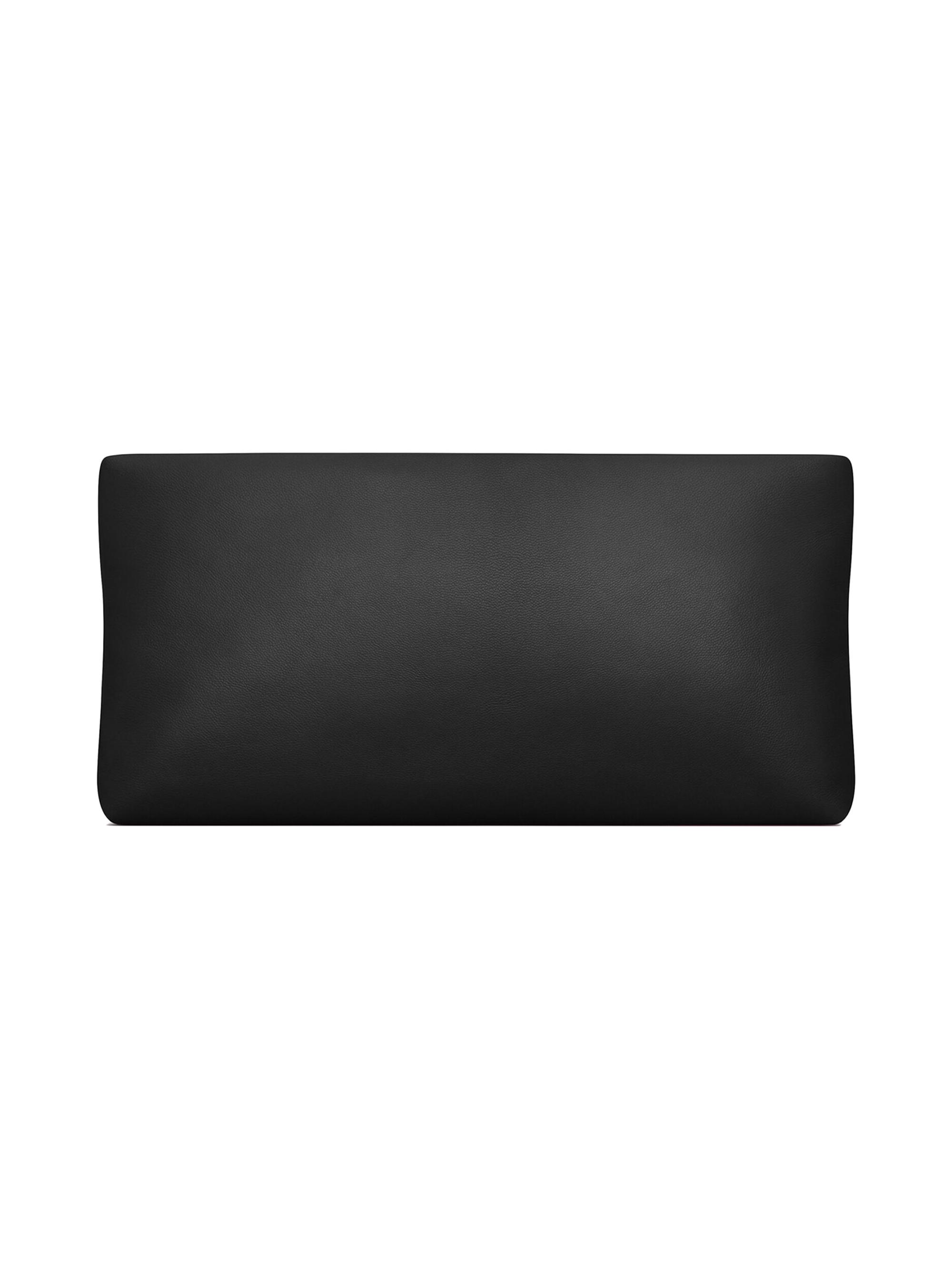 CALYPSO SMALL POUCH 23 IN BLACK SMOOTH LAMBSKIN